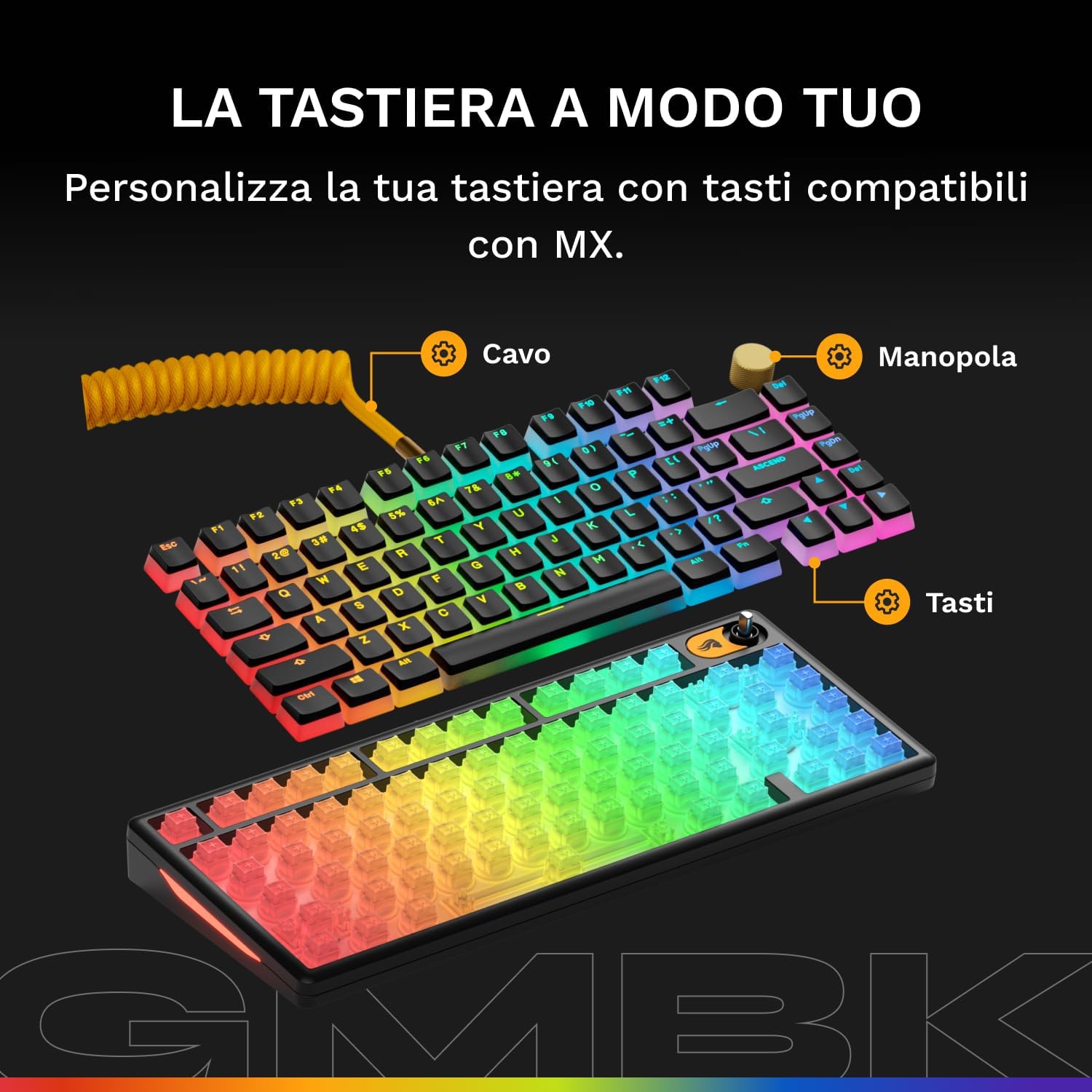 Detalle 2 de GLORIOUS GMBK 75% tastiera gaming RGB 10 zone