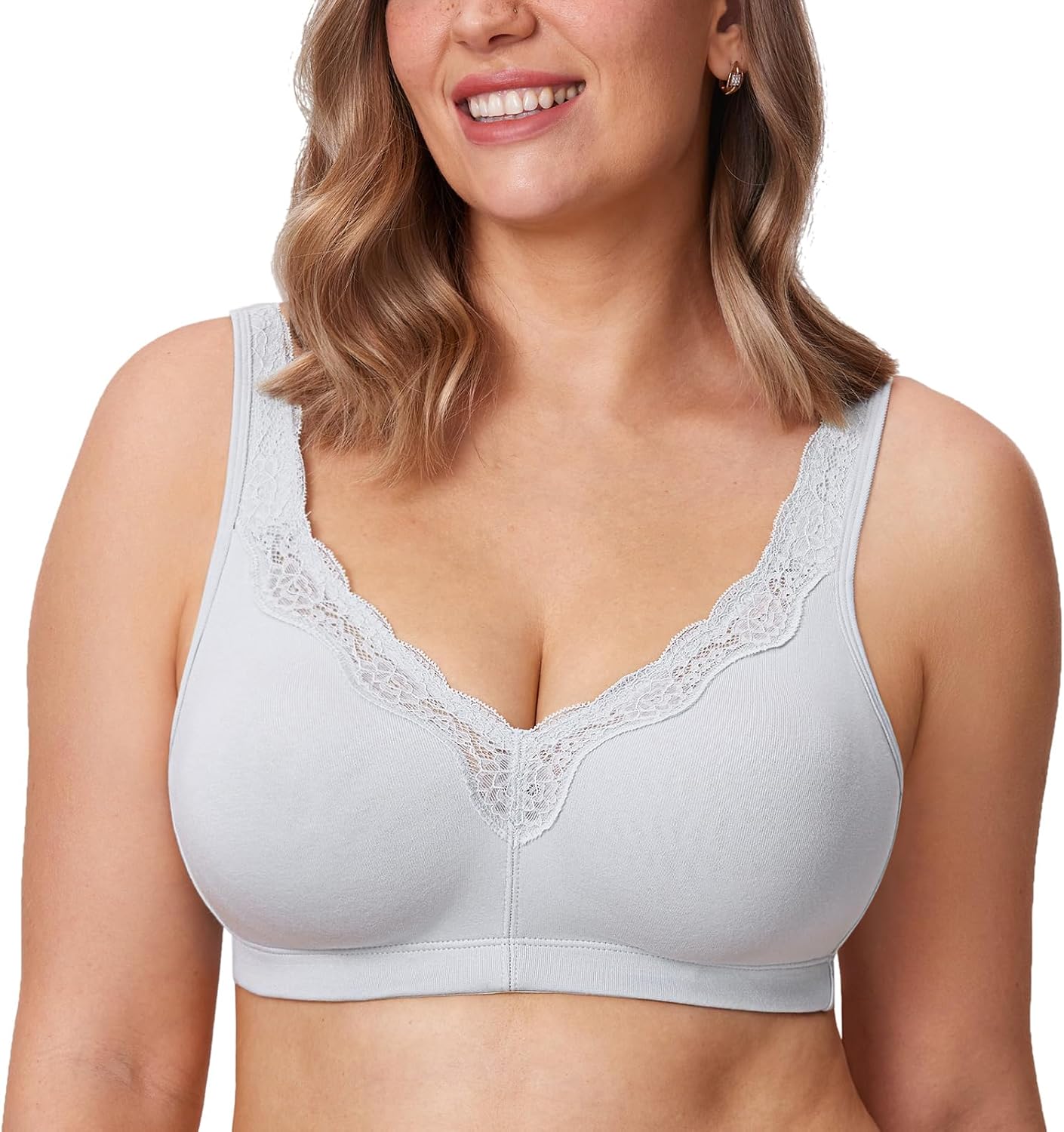 Thumbnail 5 de DELIMIRA Femme Soutien Gorge coton sans armature grande taille — Dentelle et confort naturel