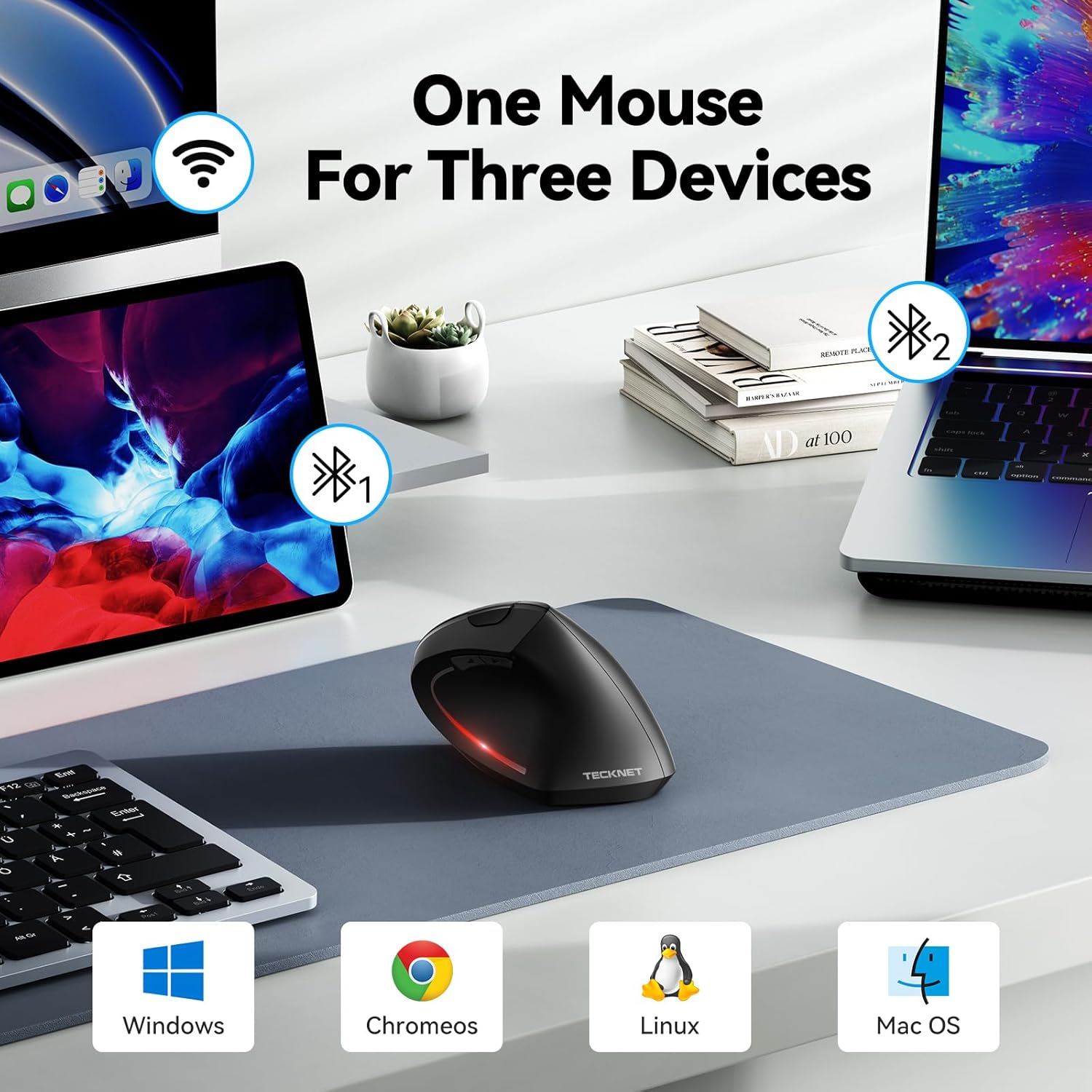 Detalle 2 de TECKNET Ergonomic Vertical Mouse 4800 DPI ๐ฑ