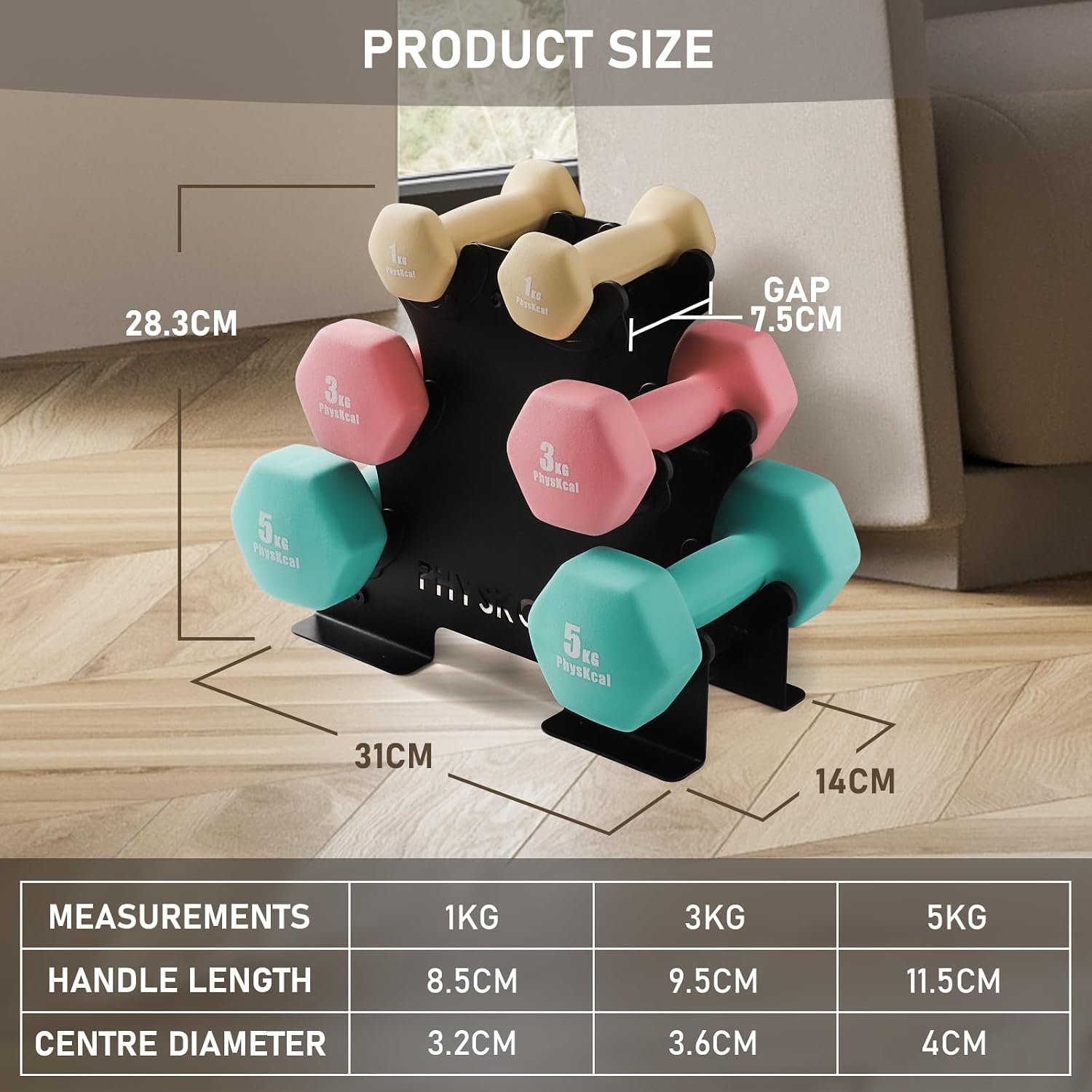 Thumbnail 5 de PhysKcal Kurzhantel-Set 18 kg