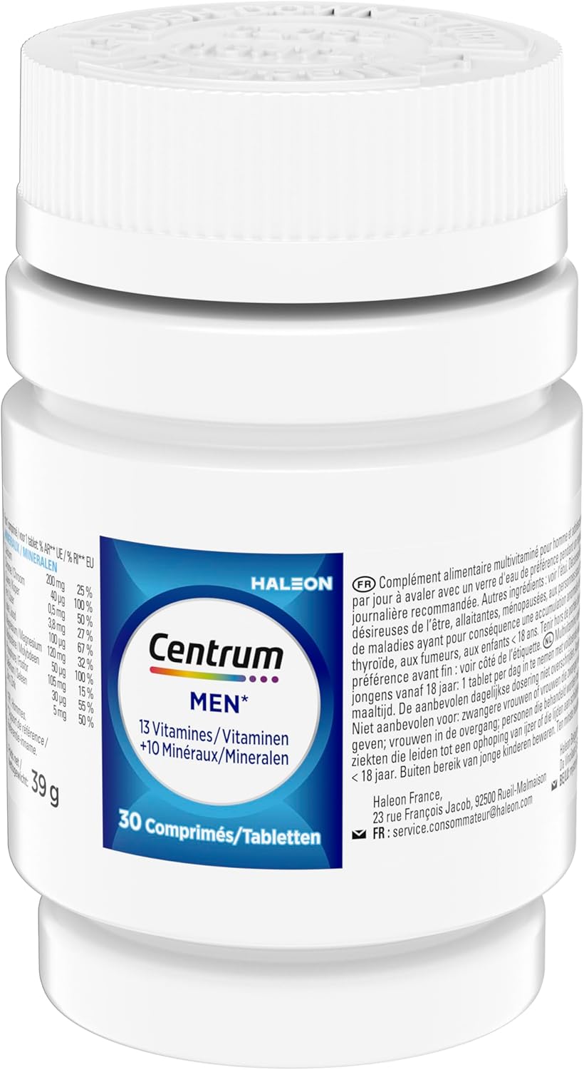 Detalle 2 de CENTRUM Men — Multivitamines et Minéraux pour Homme, 30 comprimés