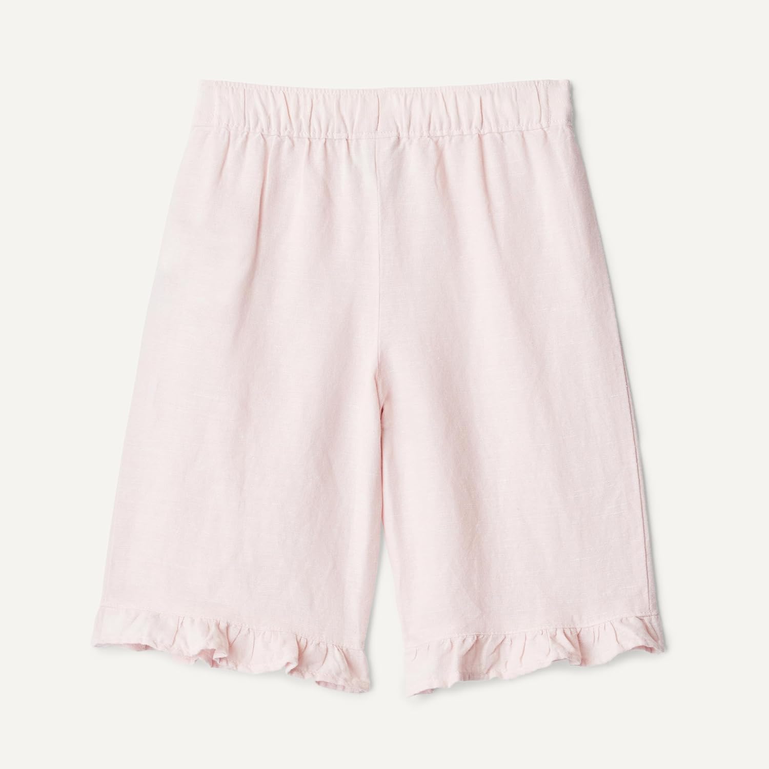 Detalle de Amazon Essentials x Sofia Grainge Toddlers and Baby Girls' Cotton Linen Wide Leg Pull-On Pant with Ruffles