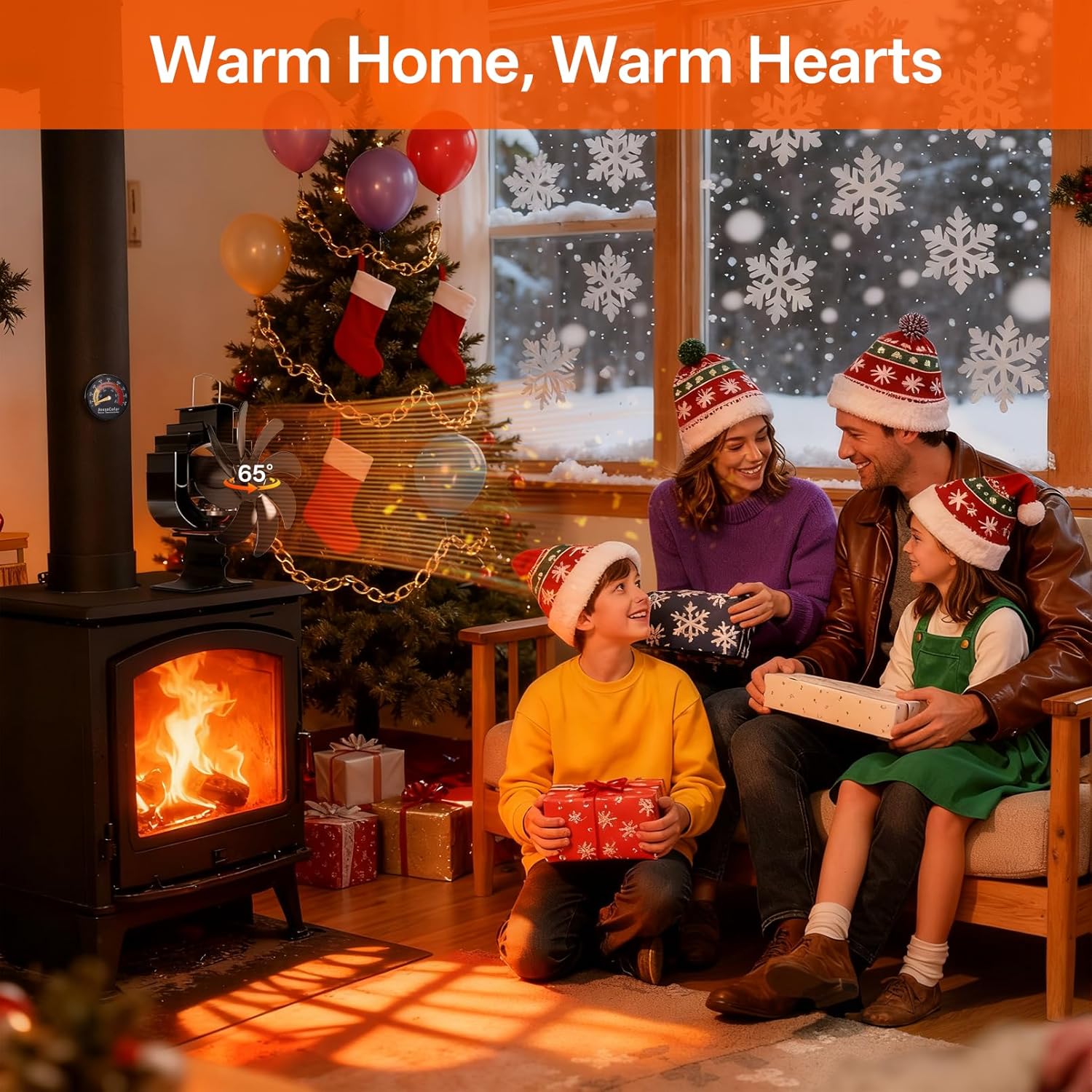 Detalle 2 de JossaColar 8-Blade Oscillating Log Burner Fan (heat-powered, self-starting)