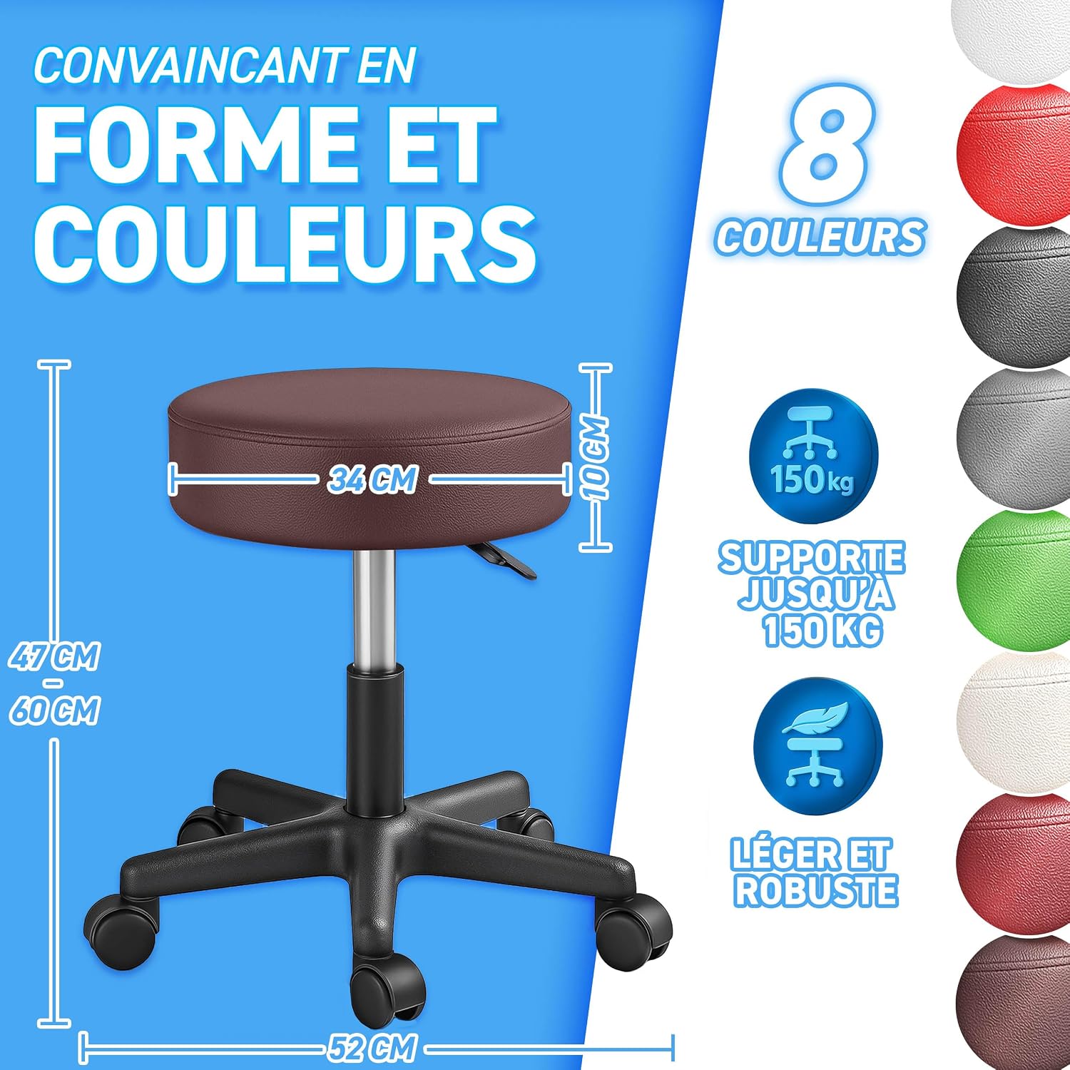 Detalle 2 de TRESKO Tabouret de Travail 47–60 cm