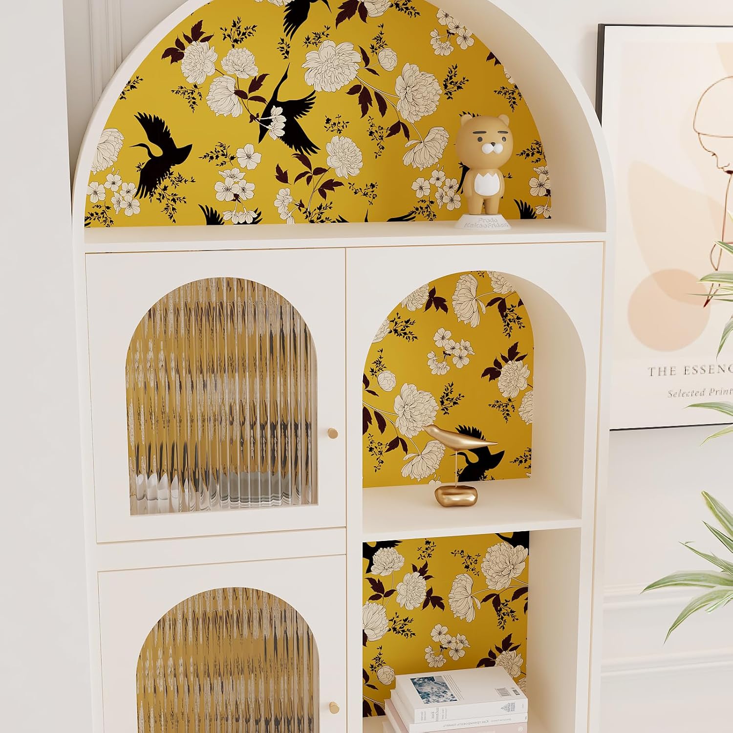 Detalle 2 de VEELIKE Vintage Yellow Floral Wallpaper 44.5×300cm 📐