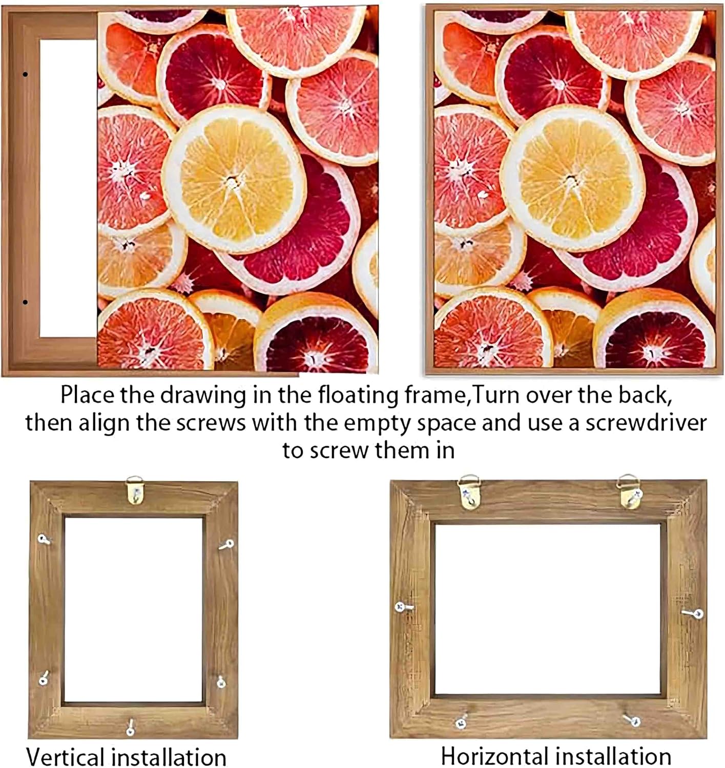 Thumbnail 6 de VYPEROCK 12x12 Floating Canvas Frame, White Oak-Look, Fits 1.25-Inch Canvas