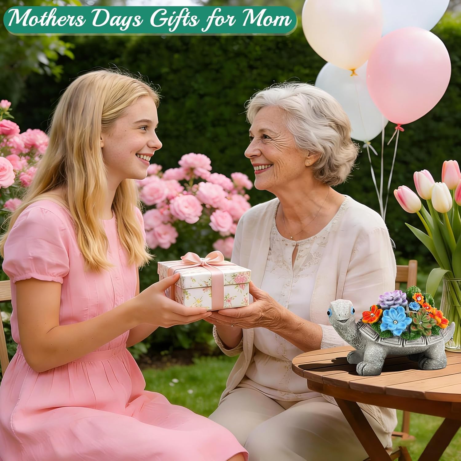 Thumbnail 1 de Linkax Solar-Schildkröte Gartendeko mit 7 LED für draußen – solarbetriebene Deko-Lampe in Natur-Optik (11 cm)