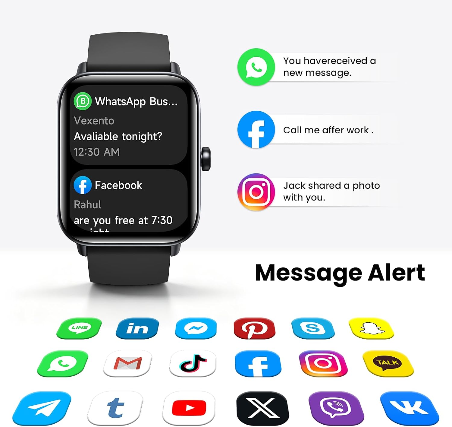 Detalle de Gydom Smart Watch for Men & Women with Bluetooth Calling, Alexa Built-in, 1.8" HD Display