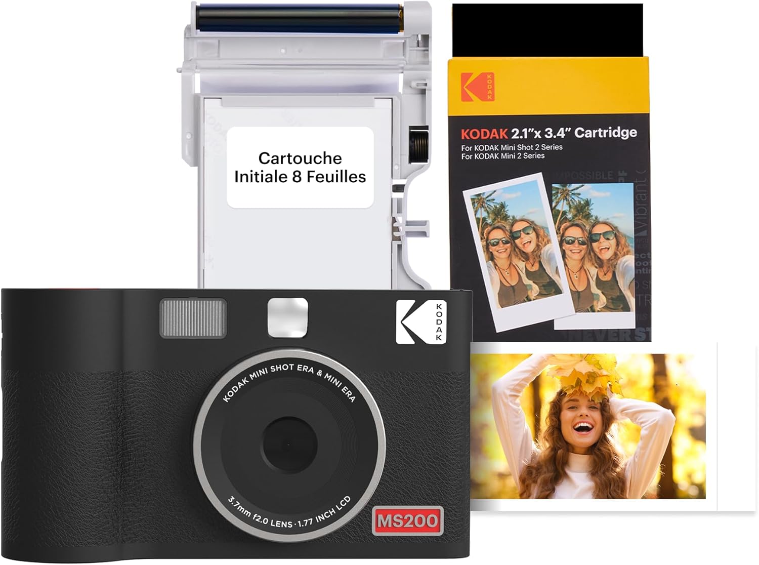 Detalle de Kodak Mini Shot 2 ERA 4PASS : appareil photo instantané et imprimante portable inclus 38 feuilles