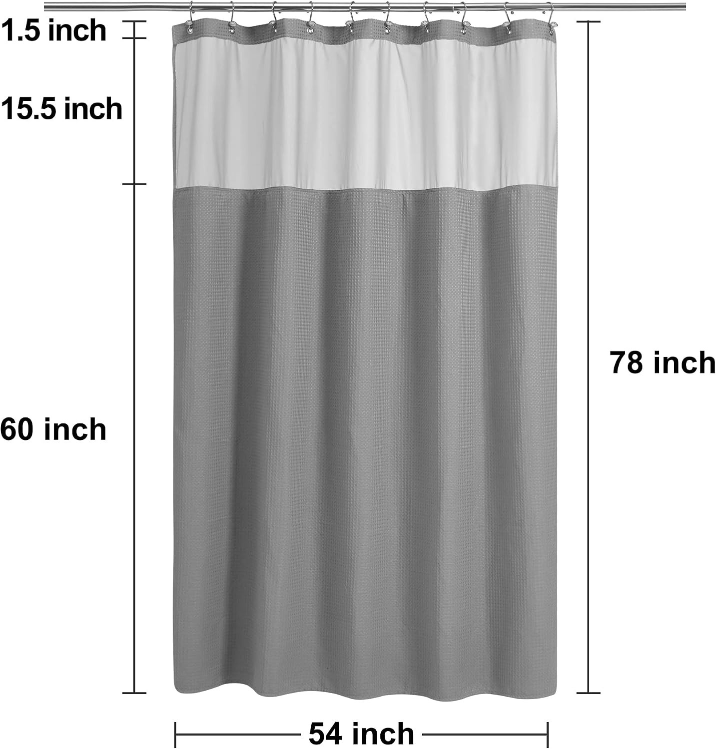 Detalle 1 de N&Y HOME Shower Curtain, 54 x 78 inches