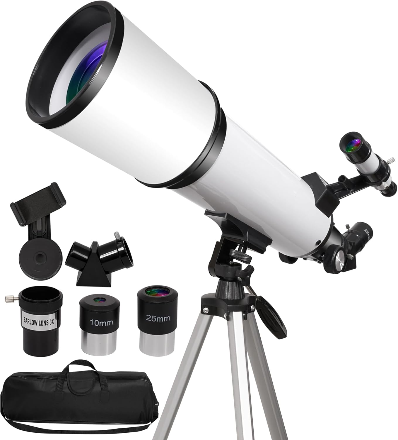 80mm Aperture Refractor Telescope for Adults: Portable, Bright, and Ready for Stargazing