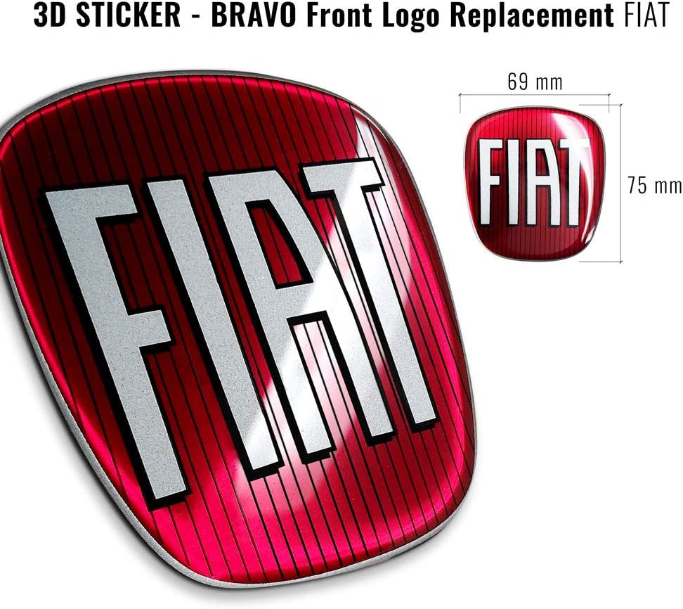 Detalle de Adesivo Fiat 3D Ricambio Logo Anteriore per Bravo – rivestimento lenticolare 75x69 mm