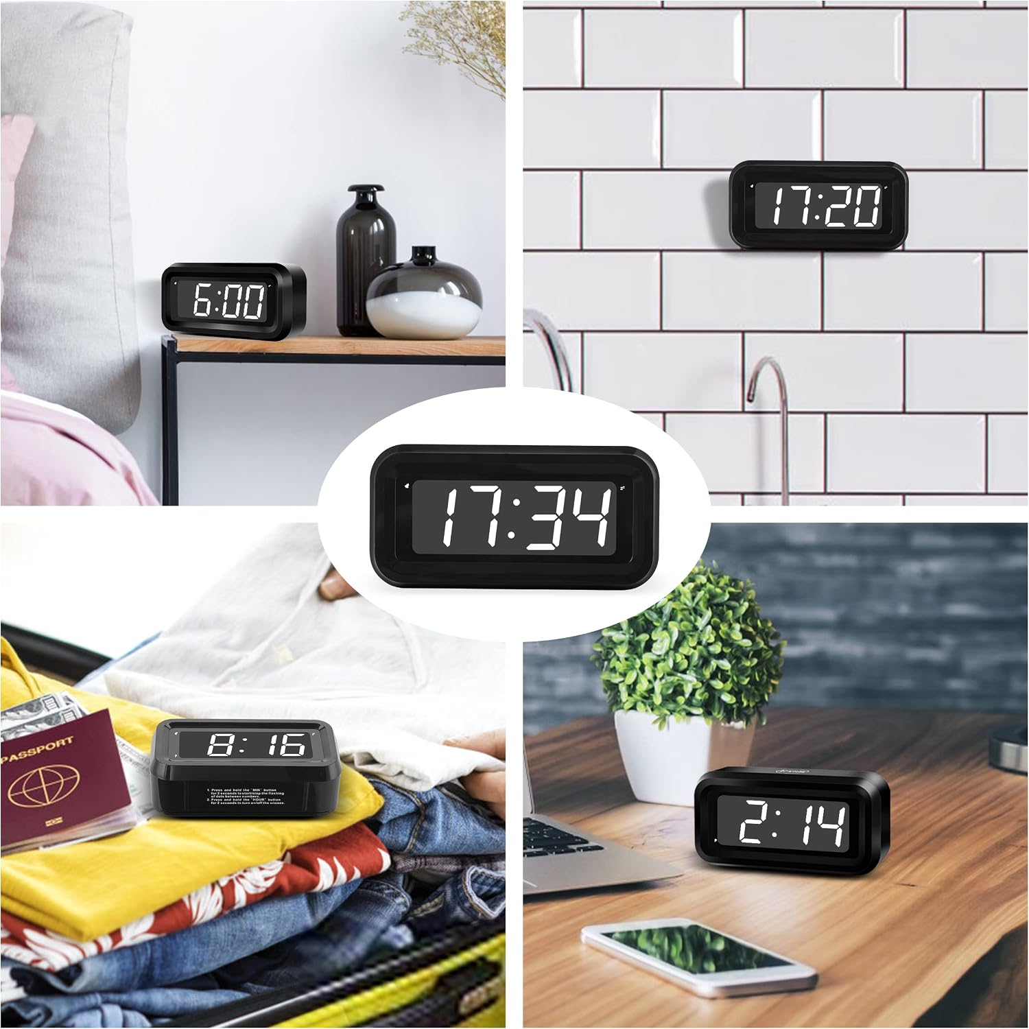 Thumbnail 6 de KWANWA Alarm Clock Digital Clock