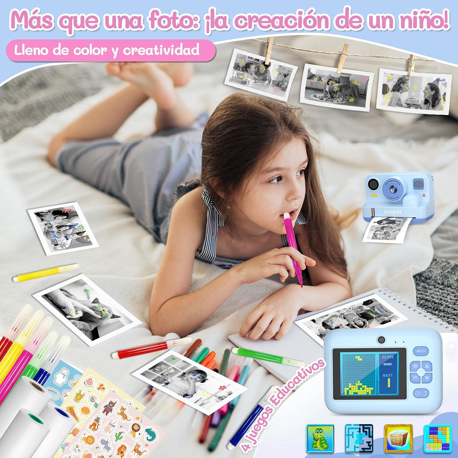 Thumbnail 4 de AWANFI Camara Fotos Infantil Instantanea 32GB