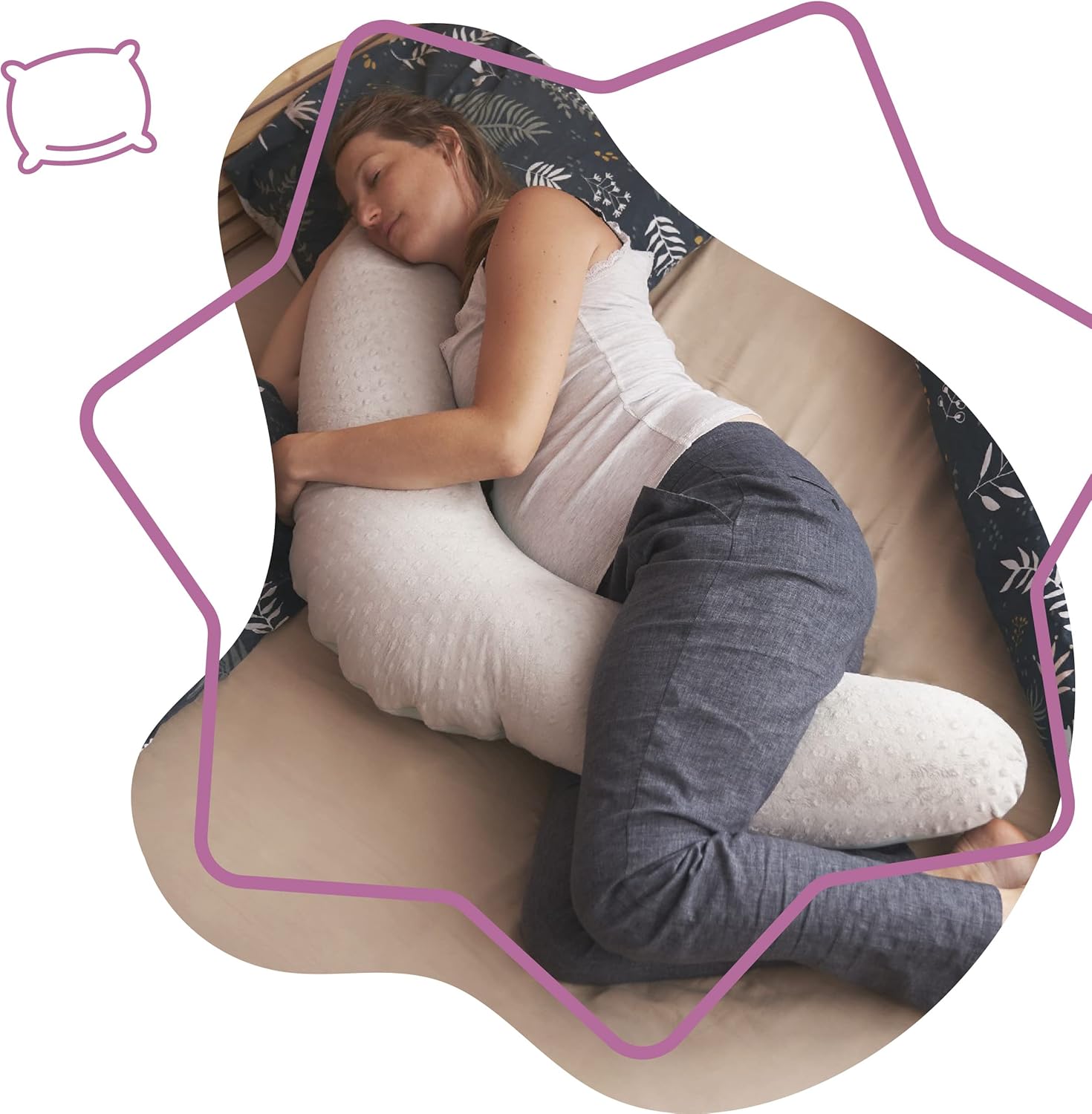 Detalle de Badabulle Coussin d'allaitement Evolutif Fluffy – confort et soutien pendant grossesse et allaitement