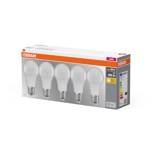Detalle de Osram Lampadina LED a Goccia E27 8,5W – Luce Calda, equivalenza 60W, OSRAM