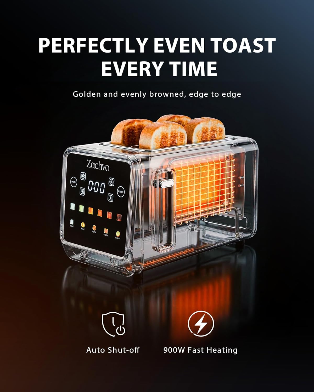 Thumbnail 6 de 4 Slice Long Slot Toaster with Smart Touchscreen & LED Countdown