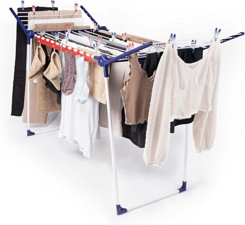 Detalle de Leifheit Séchoir à Linge Pegasus 180 Solid – 18 m d’étendage, stabilité et rangement