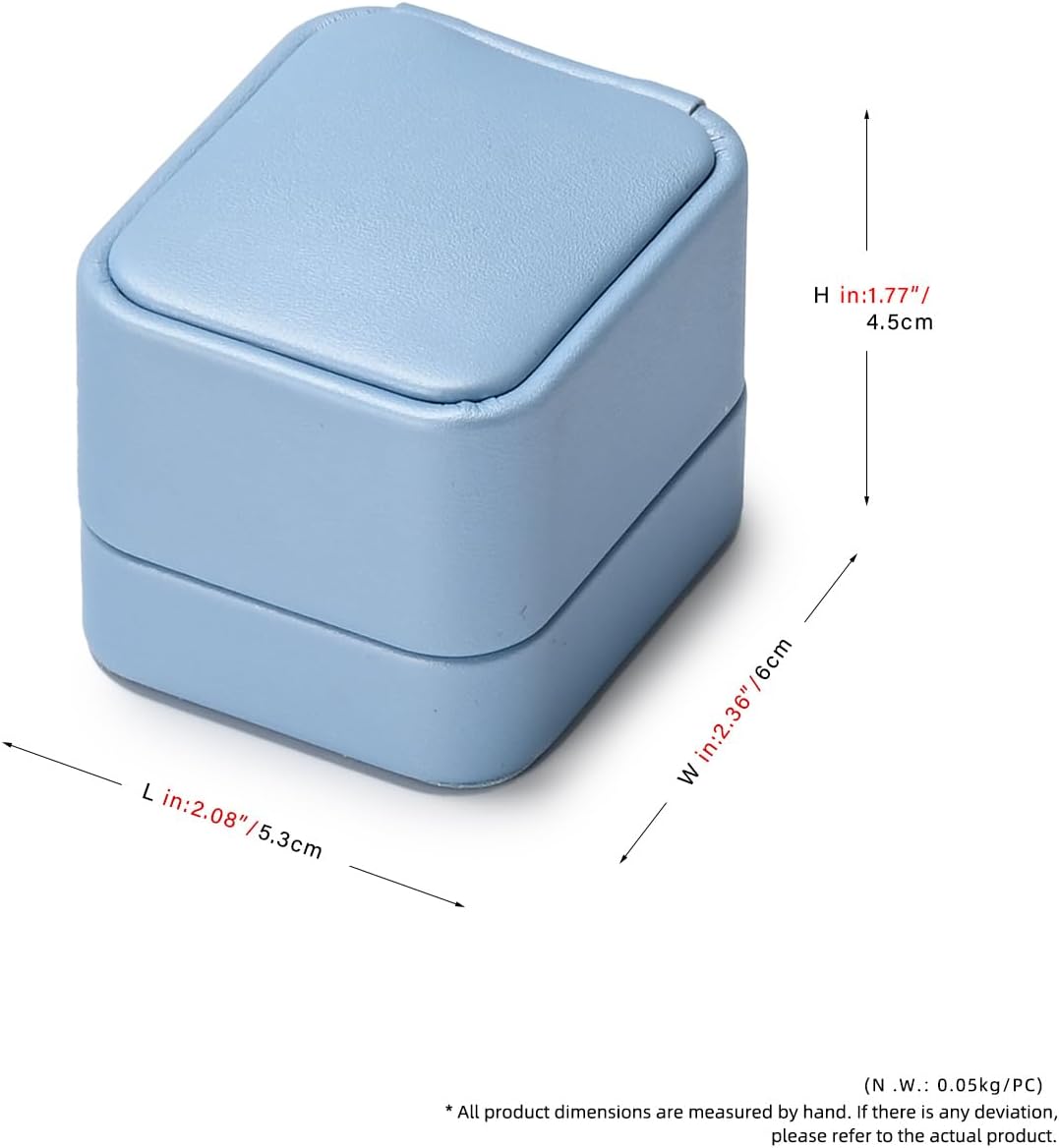 Detalle 2 de Papten Caja para Anillos de Joyería ❤️ para Boda y Propuesta