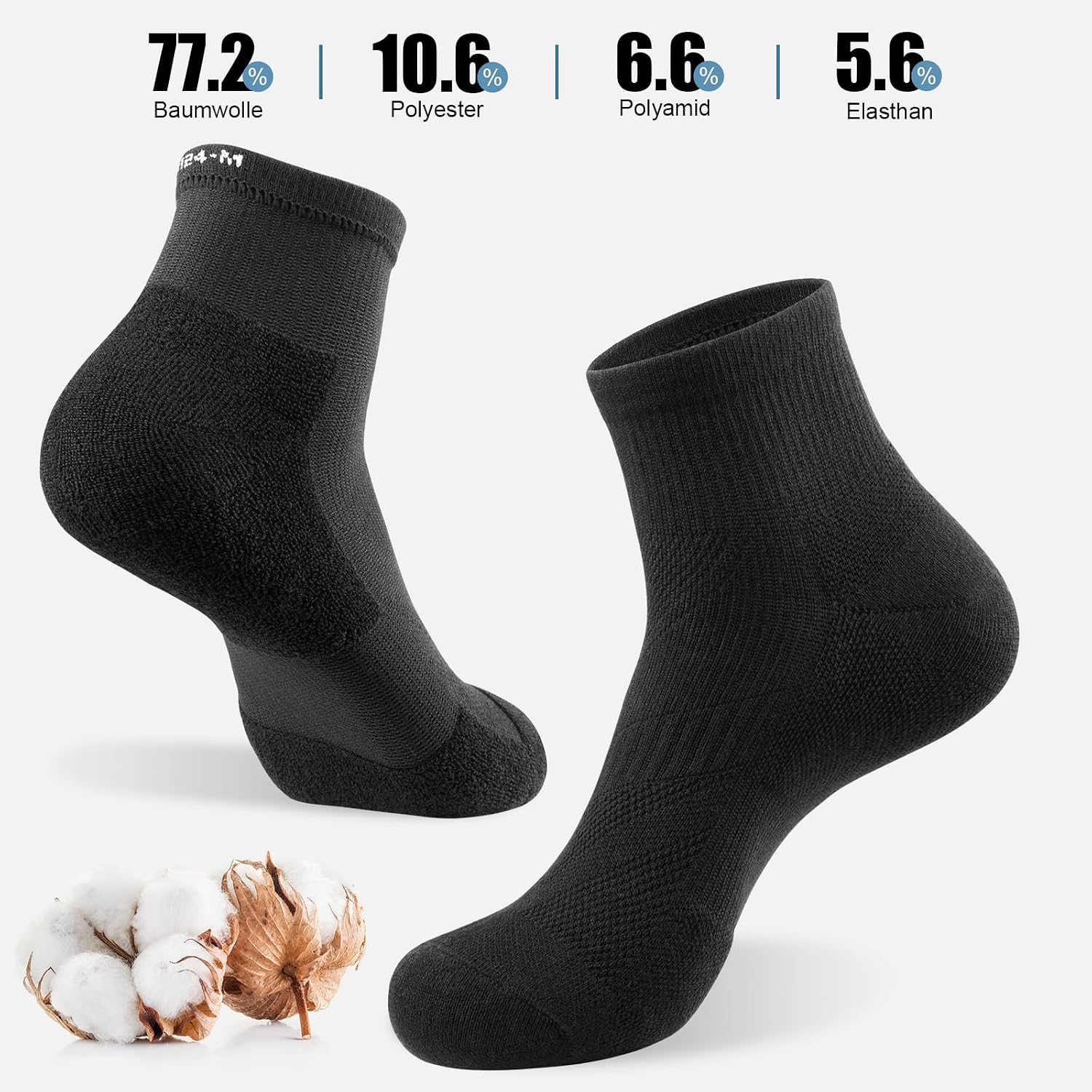 Thumbnail 6 de anqier 6 Paar Herren Damen Sportsocken 43-46 ⚙