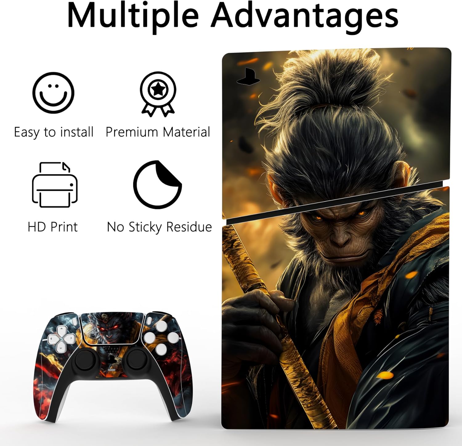 Thumbnail 2 de PlayVital Skin Sticker for PS5 Slim Console Disc Edition – Wasteland & Cloudstorm