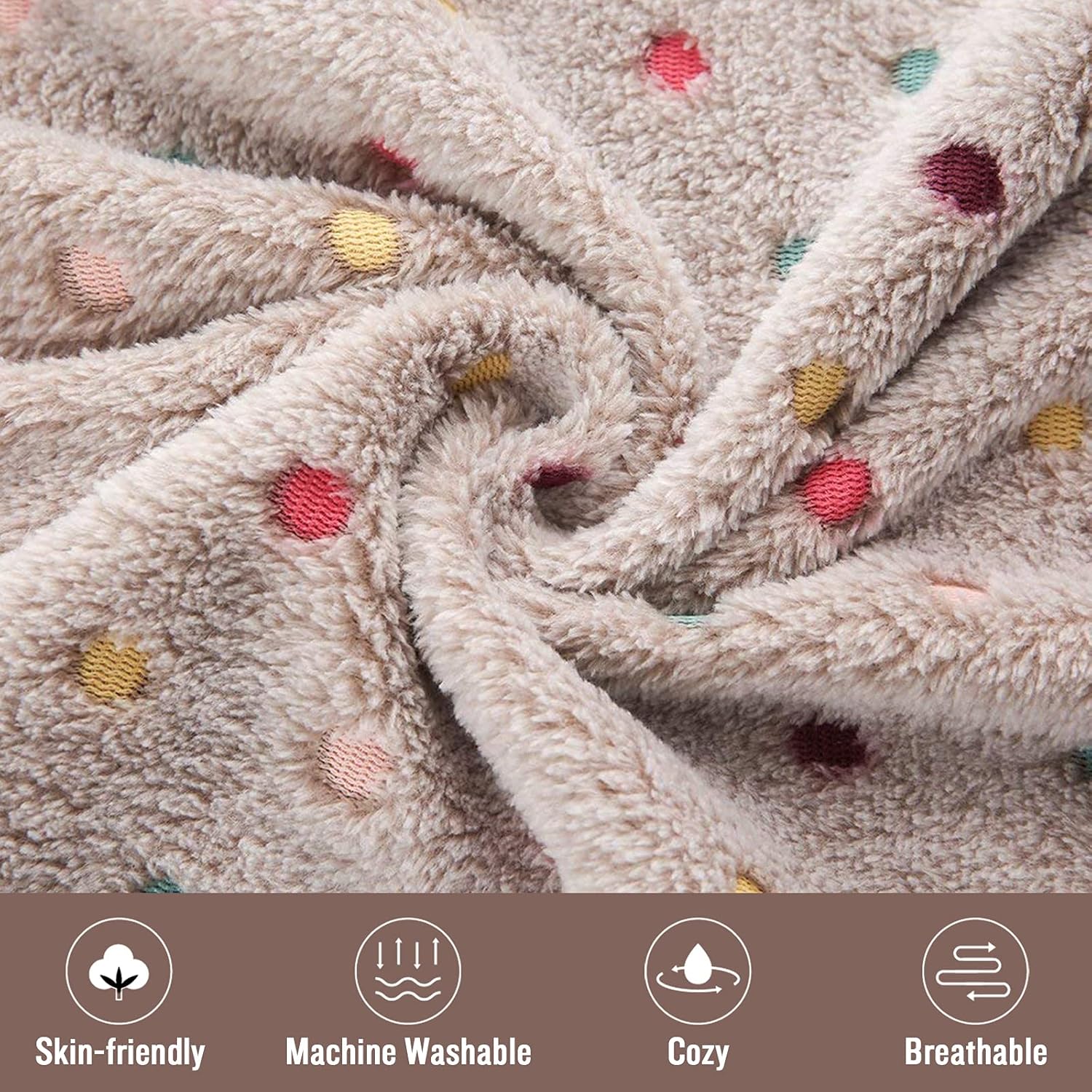 Detalle de luciphia Hundedecke Katzendecken Waschbar Flauschig – 3er Pack, Kuschelplüsch 60×40 / 76×52 / 104×76 cm