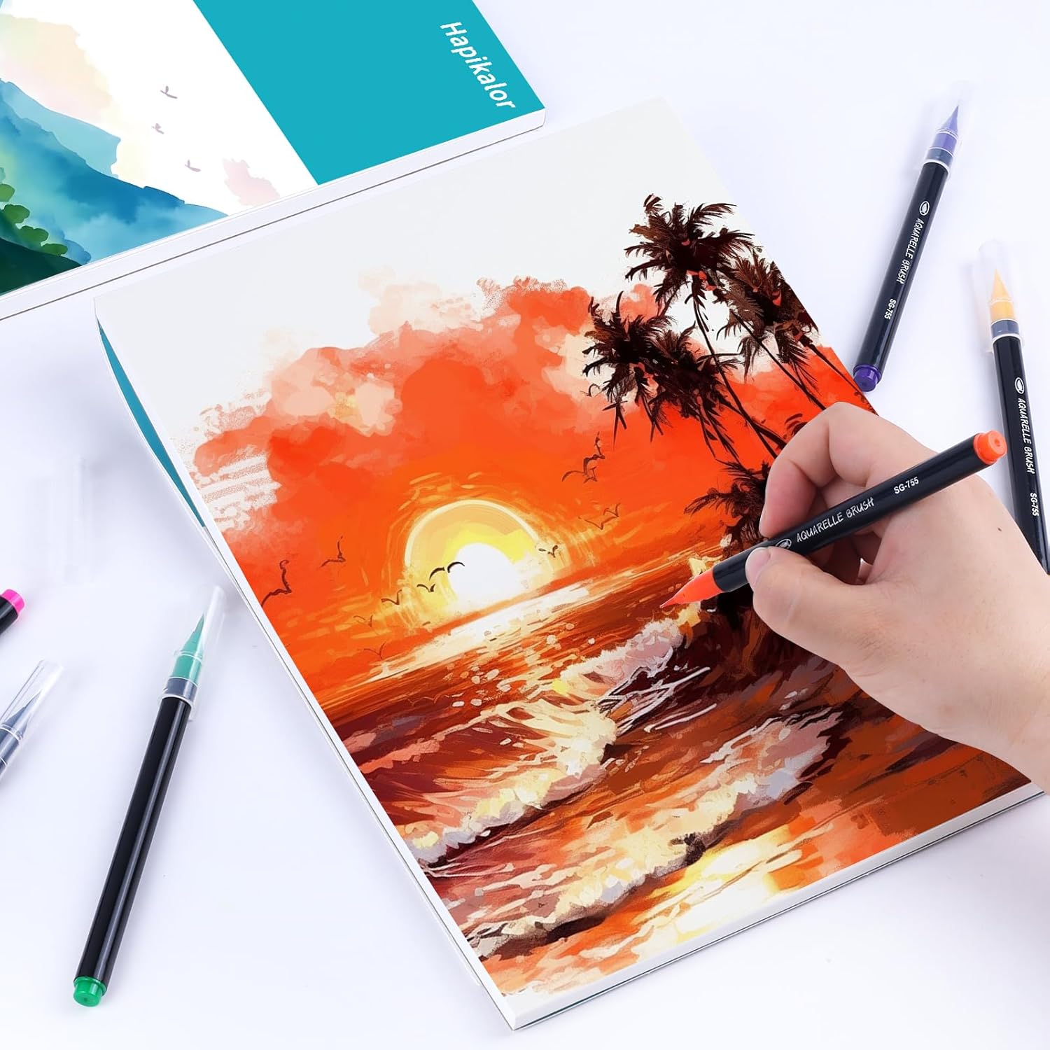 Thumbnail 5 de Hapikalor Watercolor Paper Pad 9x12 🎨