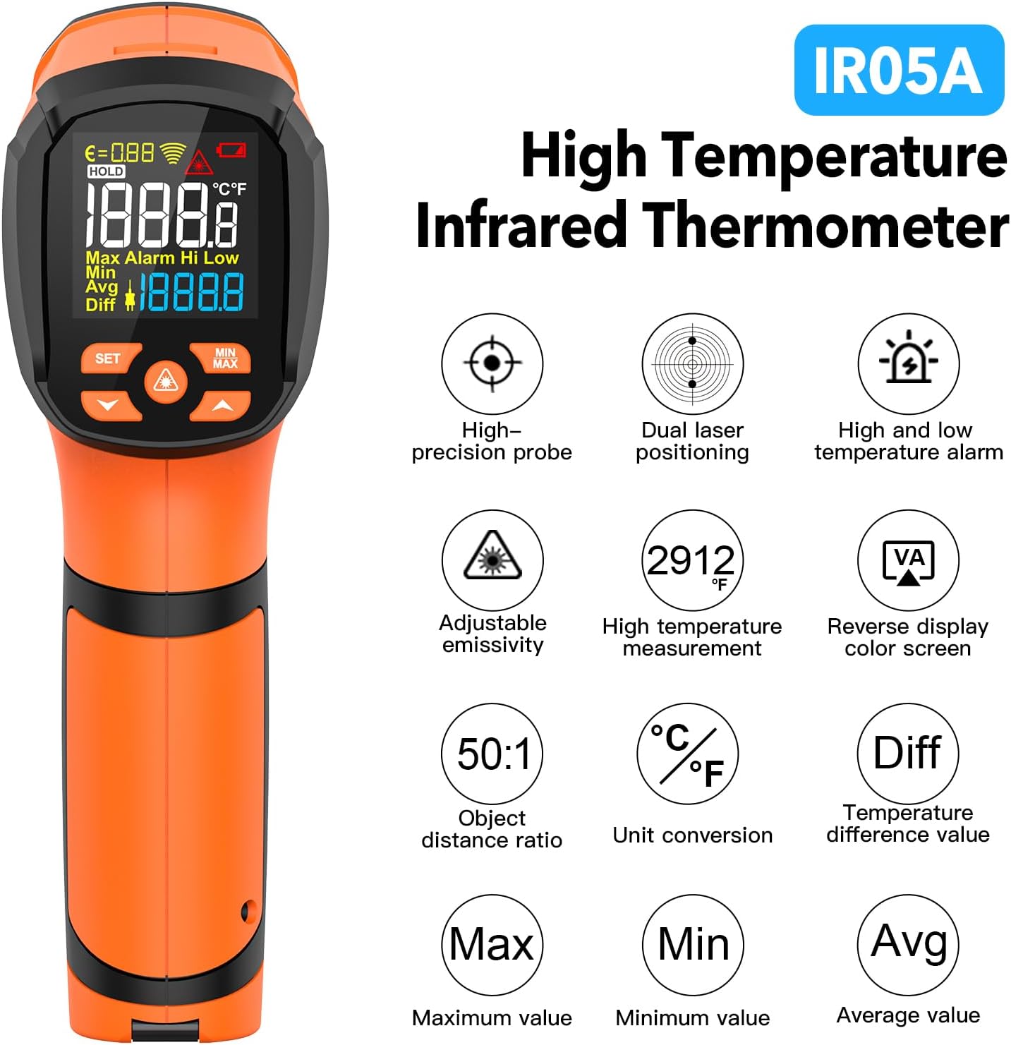 Thumbnail 1 de MESTEK Infrared Thermometer with Probe 🧰