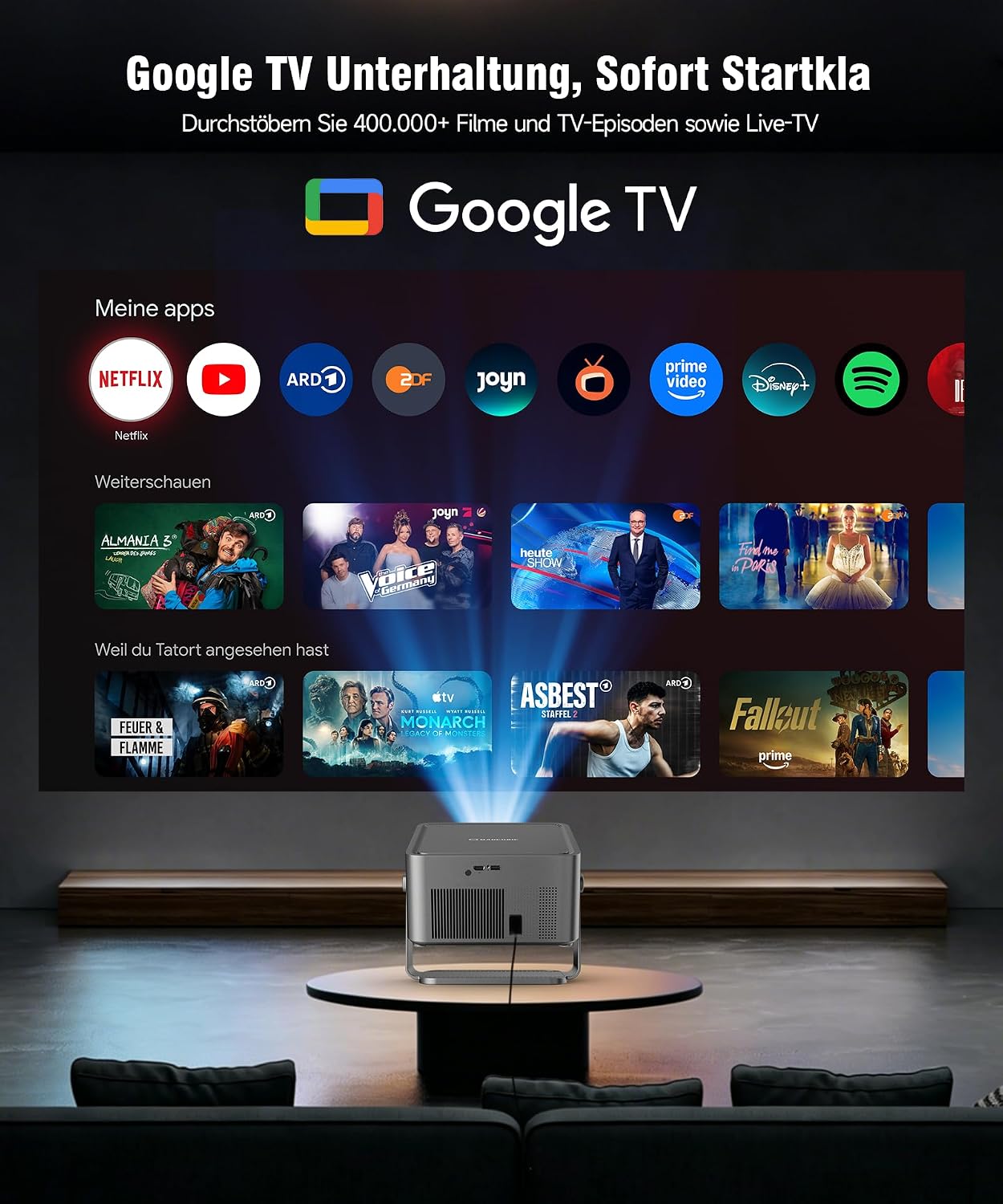 Thumbnail 1 de Magcubic Beamer 4K HY450GT: smarter 1080p Native Projektor mit WiFi, Bluetooth und Sprachsteuerung
