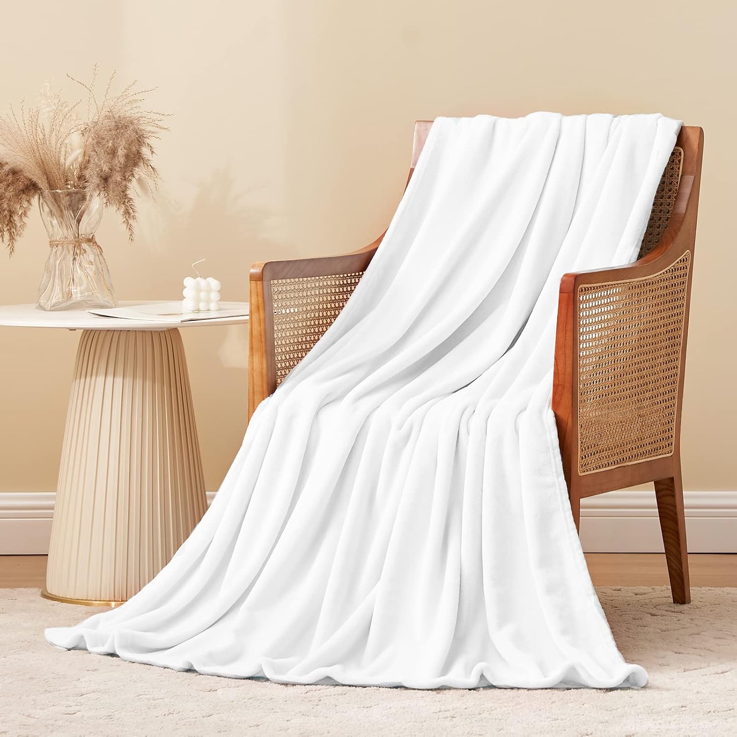 Thumbnail 1 de Aisbo White Throws Blanket for Sofas – 130x150cm