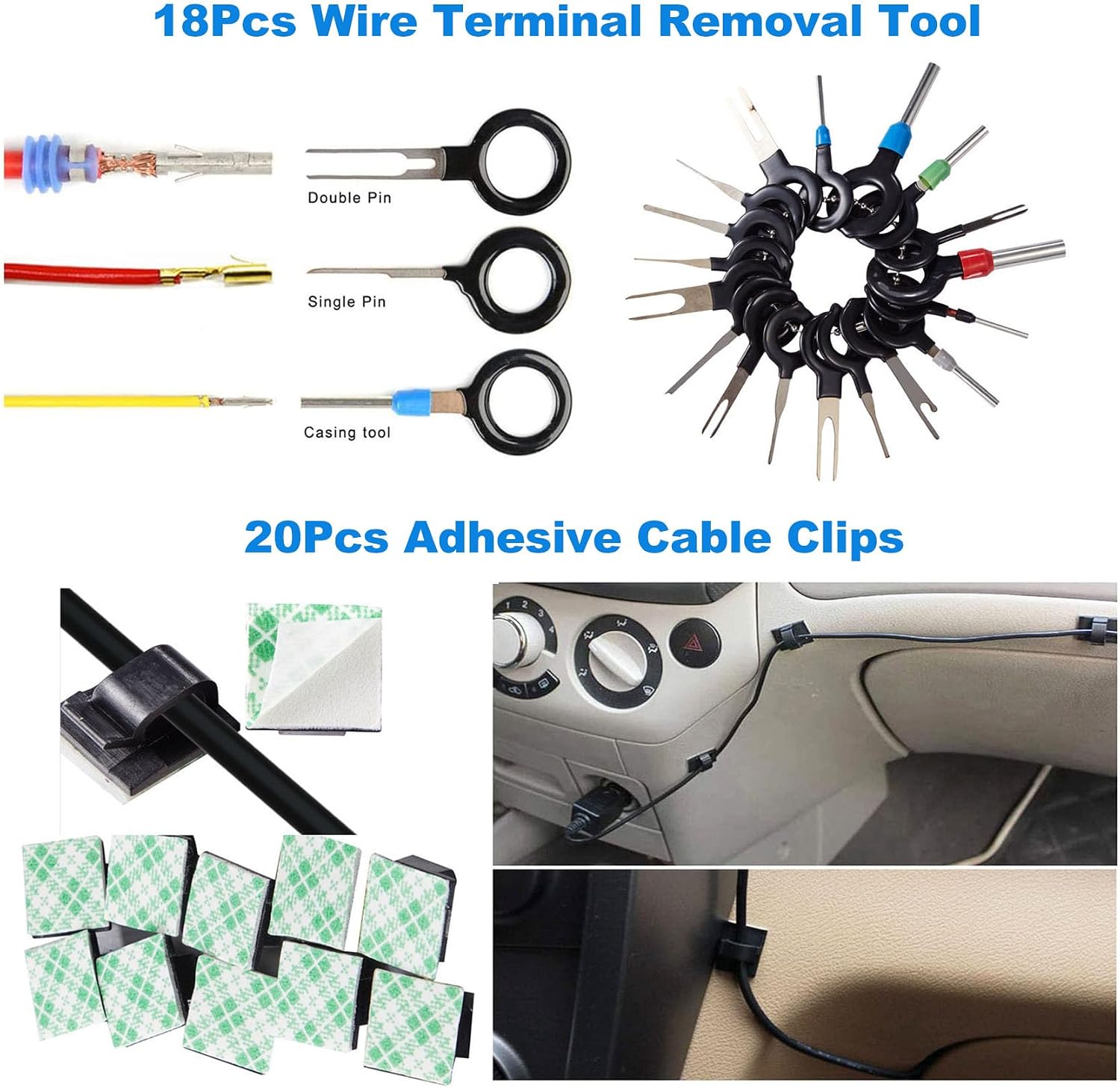 Thumbnail 5 de Uolor 342 Pièces Outils De DéMontage De Garnitures — Kit clips et outils pour garnitures intérieures et extérieures