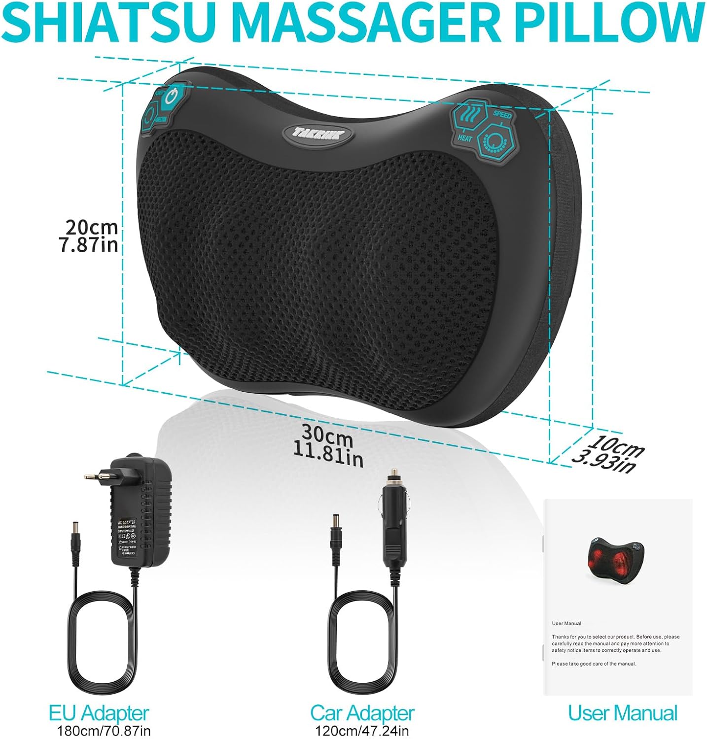 Thumbnail 6 de TAKRINK Neck Massager Pillow with 8 Nodes 3 Speeds