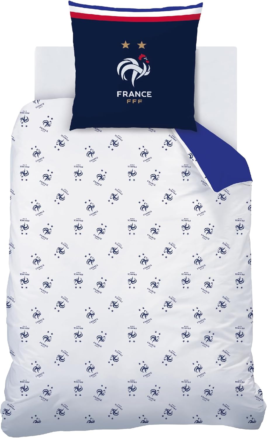 Thumbnail 2 de FFF Drapeau Parure de Lit Enfant en coton 100% – Bleu Marine, imprimé FFF et revers graphique