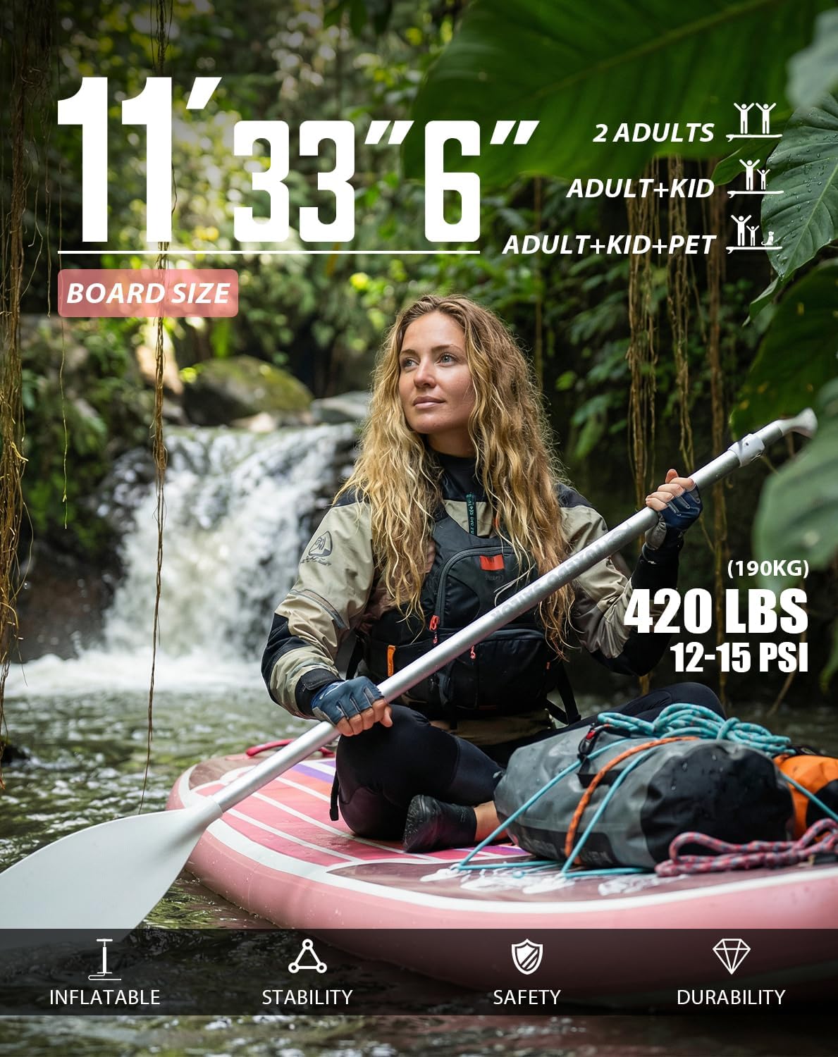 Thumbnail 1 de Tuxedo Sailor 10'6"/11' Inflatable Stand Up Paddle Board with Accessories
