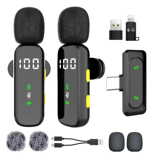 Detalle de Kinmaizi Microphone cravate sans fil avec écran LED — compatible iPhone, Android et PC