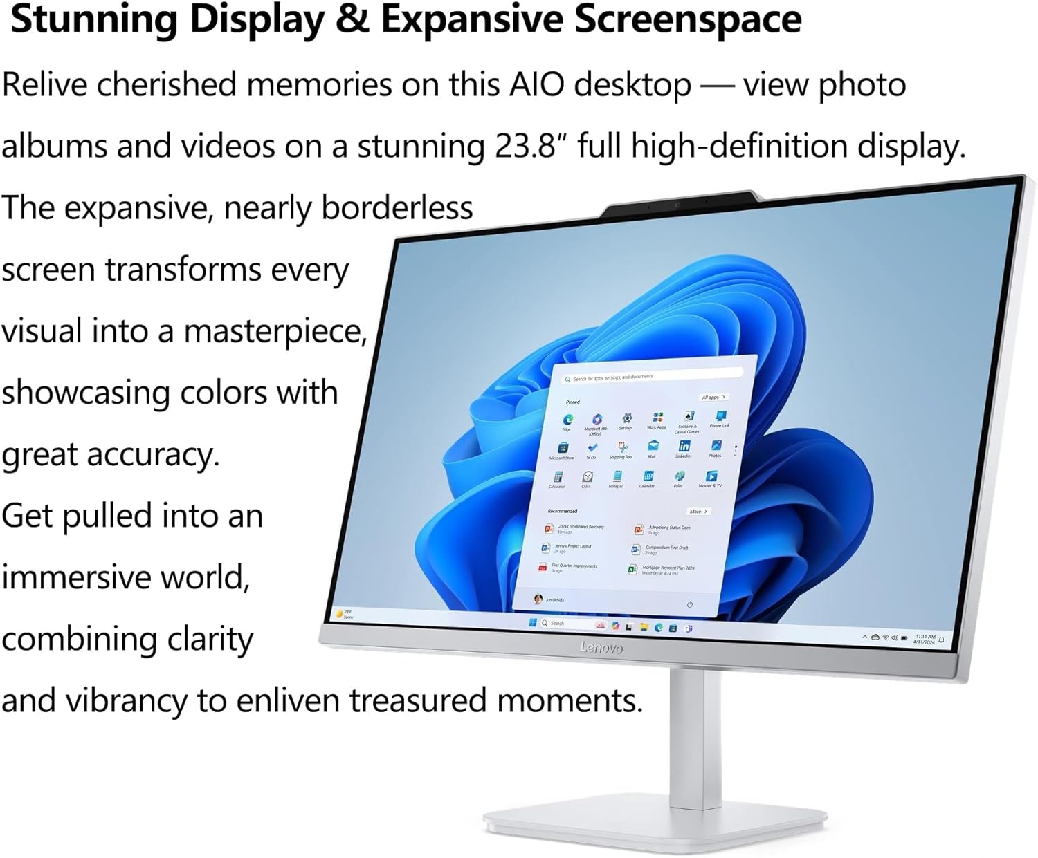Detalle 1 de Lenovo All-in-One Desktop, 23.8-inch