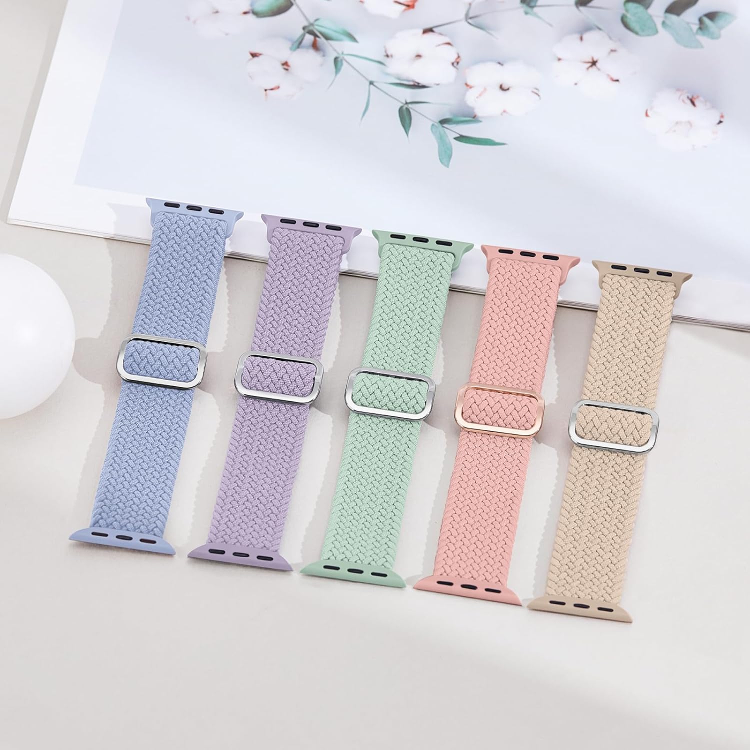 Thumbnail 5 de Raradev 5 Pack Braided Band for Apple Watch — 38–49mm, breathable elastic sport loop for iWatch