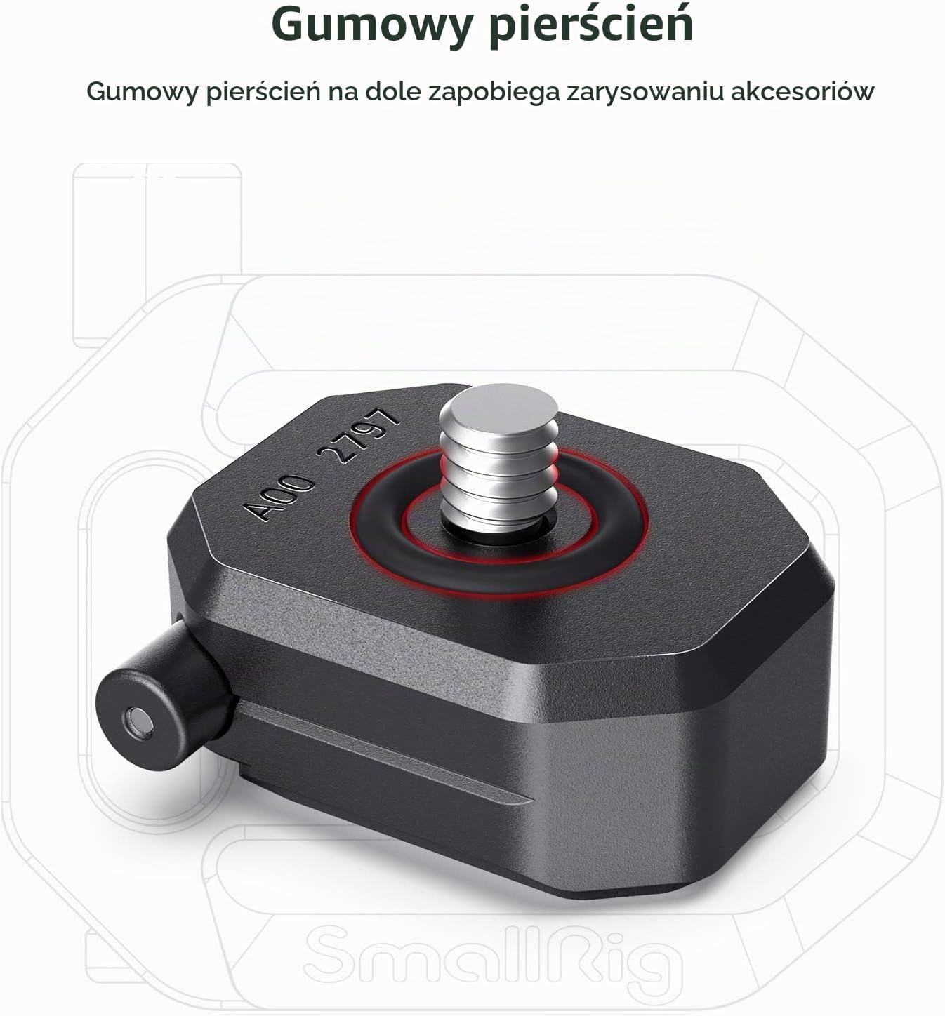 Detalle de SMALLRIG 2797 – adapter zimnej stopki z gwintem 1/4"-20, aluminiowy
