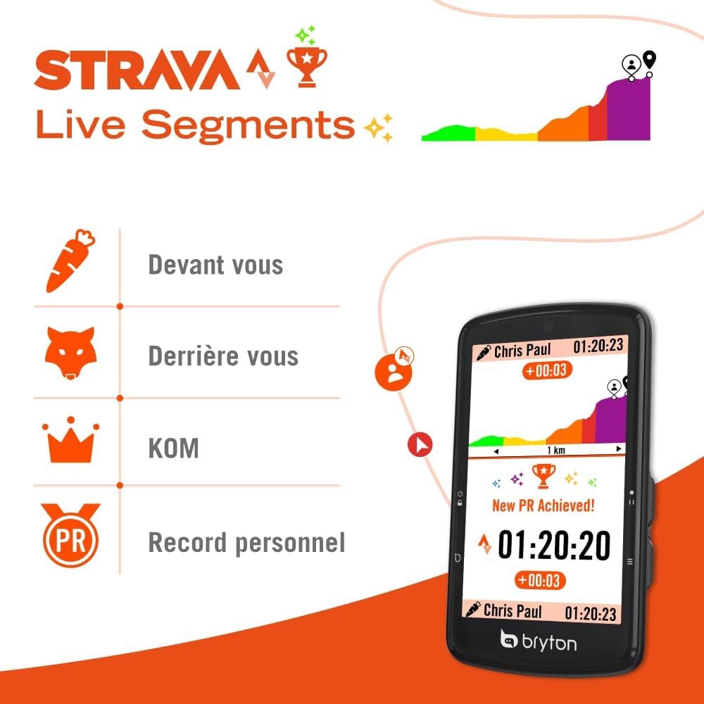 Thumbnail 1 de Bryton Rider S810 – Compteur GPS Vélo à écran couleur 3,5" avec cartes Europe hors ligne et navigation virage par virage
