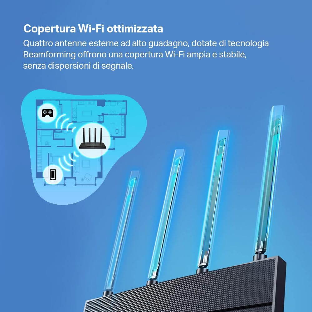 Thumbnail 5 de TP-Link Archer AX18 AX1500: router Wi‑Fi 6 dual‑band con 4 antenne e gestione familia