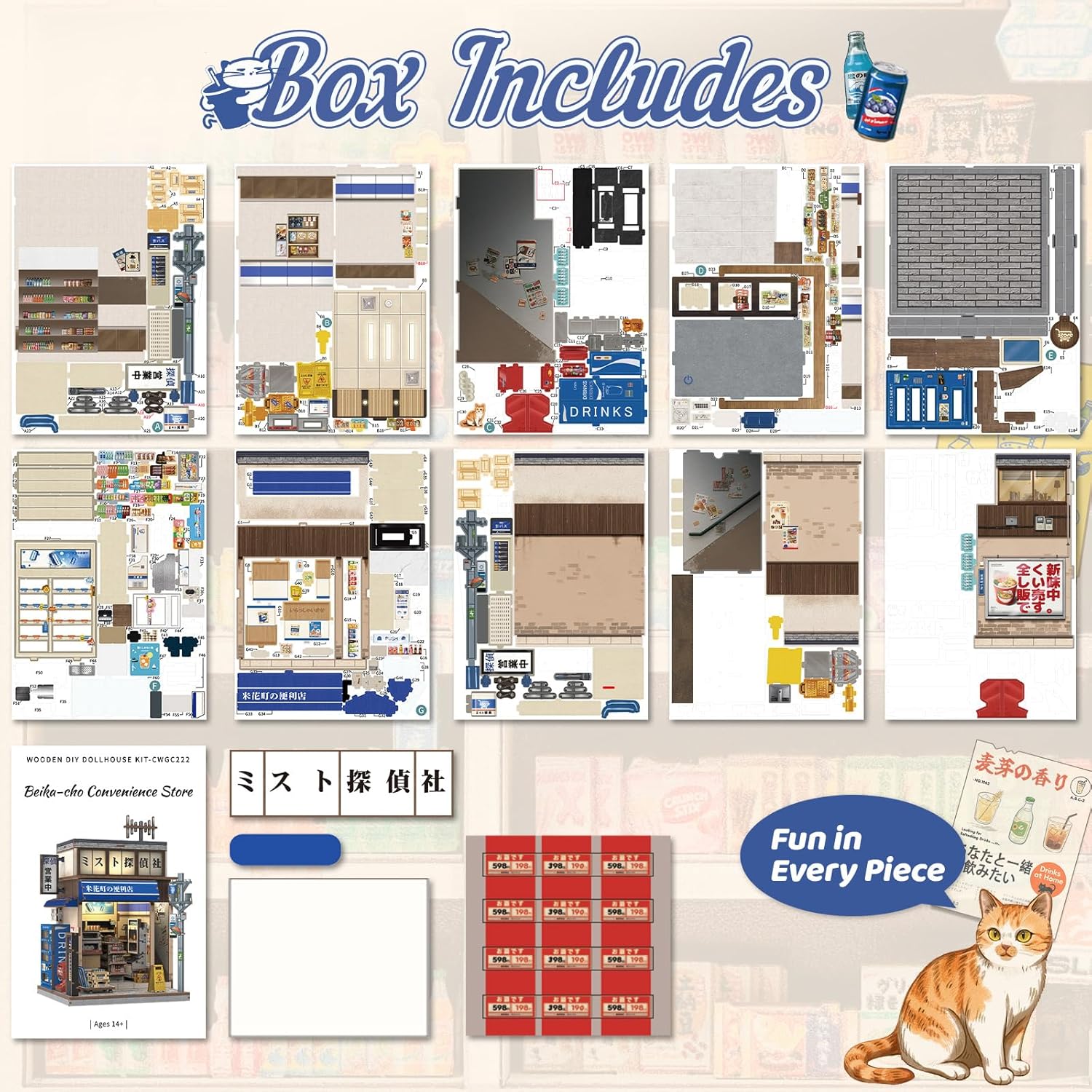 Thumbnail 5 de CUTEBEE Book Nook Kit Miniaturhaus DIY