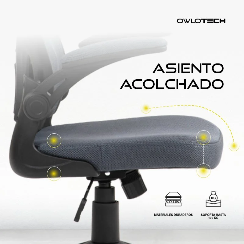 Thumbnail 2 de Owlotech Berkeley Silla Escritorio Ergonómica Gris