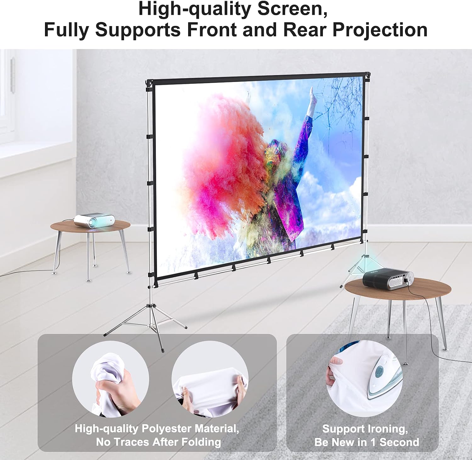 Detalle de Vamvo 100 Inch Projector Screen with Stand