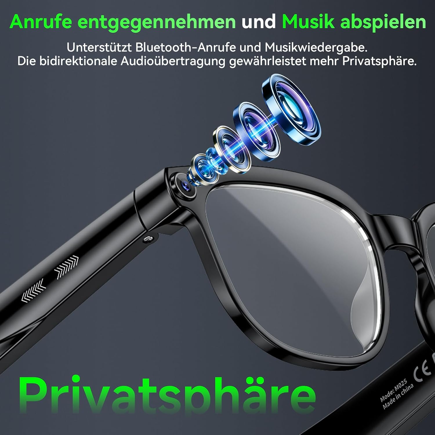 Thumbnail 6 de Kamera-Brille, 8 MP Lünette mit KI – intelligente Brille für Video, Audio & Übersetzungen (blaulichtfilter)