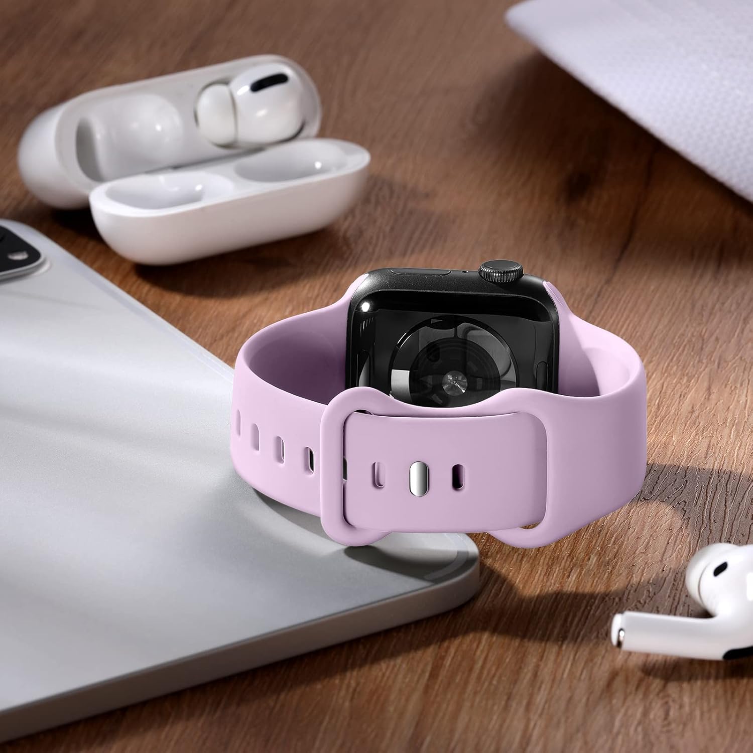 Detalle 2 de CeMiKa Compatible Apple Watch Strap Lavender 44mm