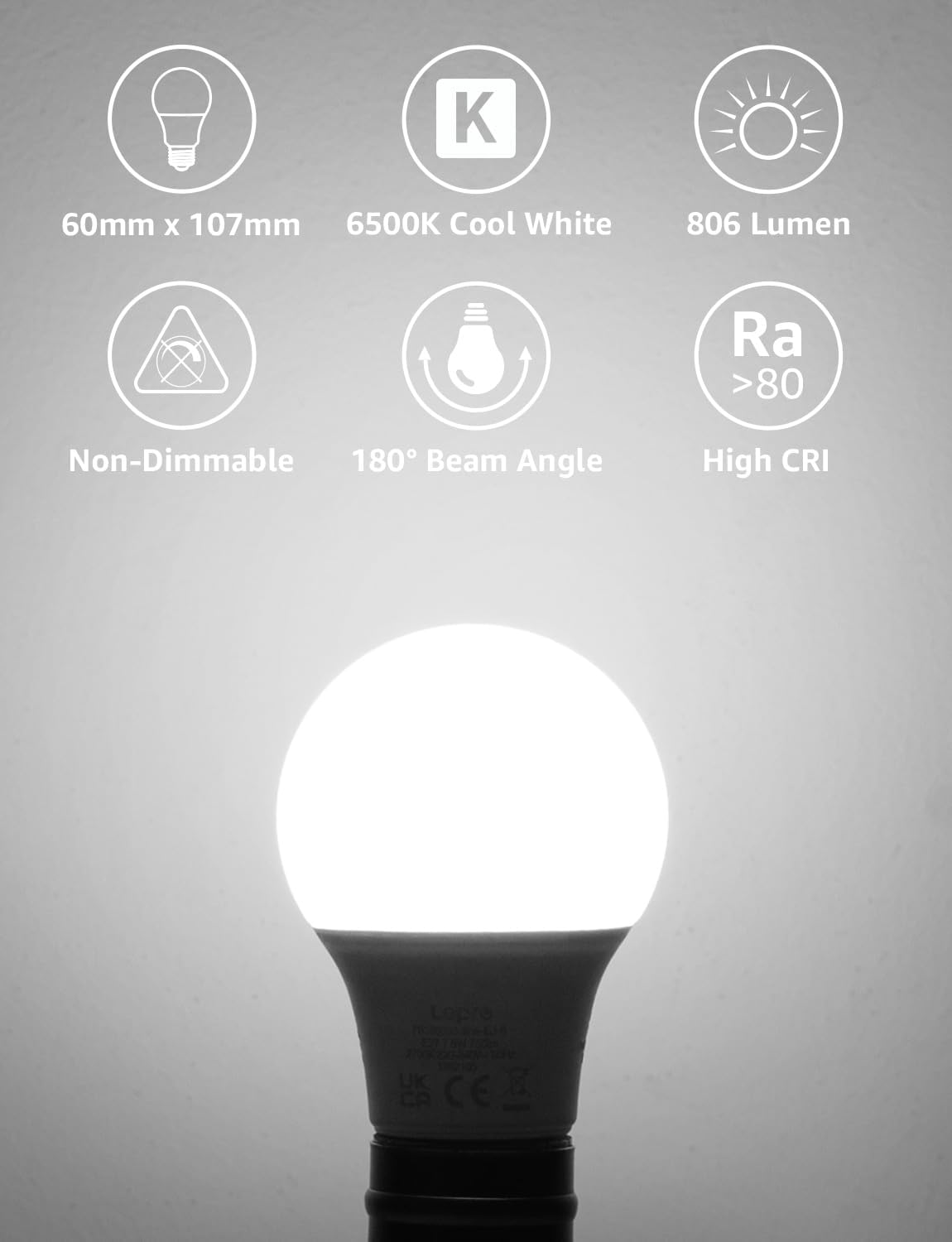 Detalle 2 de Lepro E27 Screw Bulb 806lm
