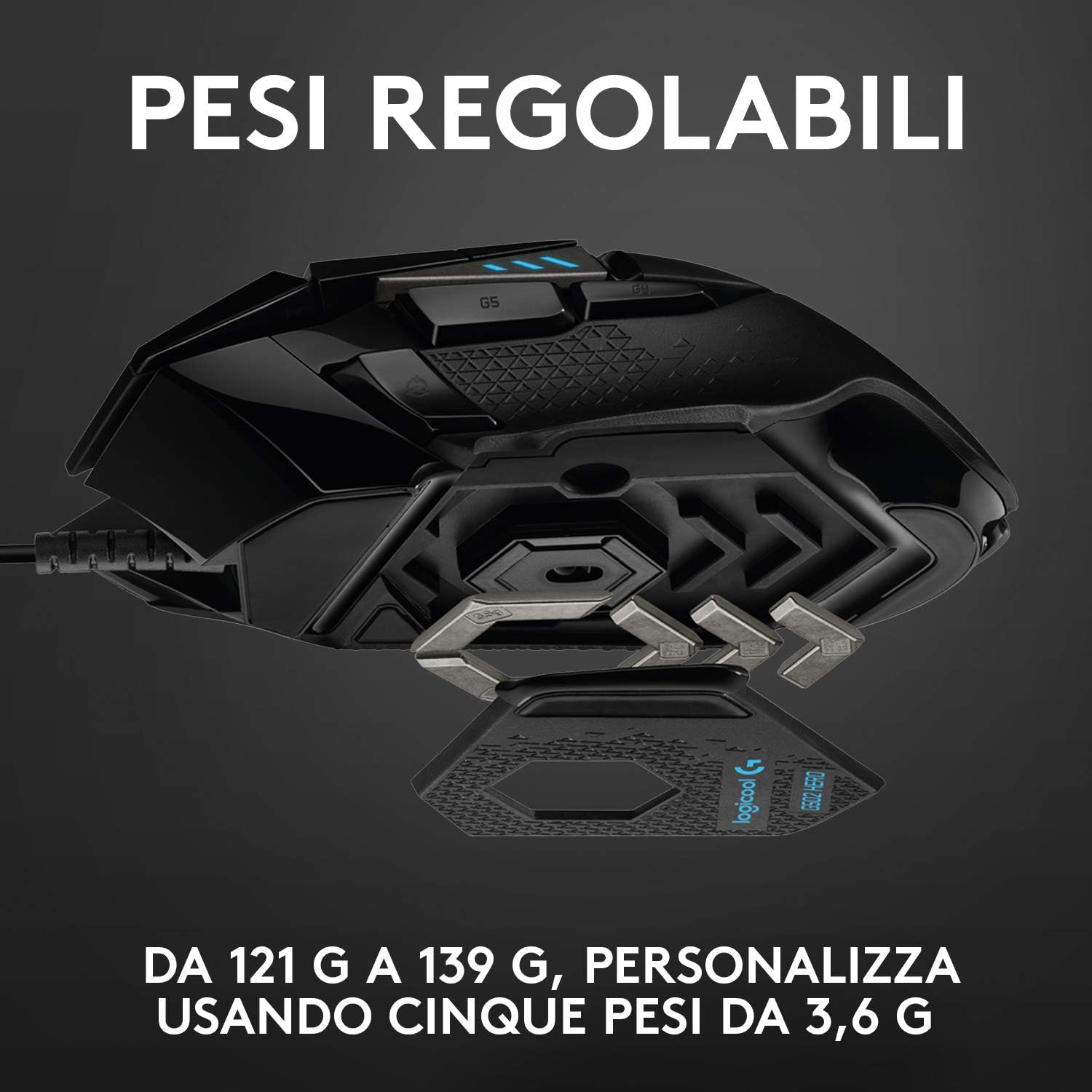 Detalle de Logitech G G502 HERO Mouse Gaming Prestazioni Elevate