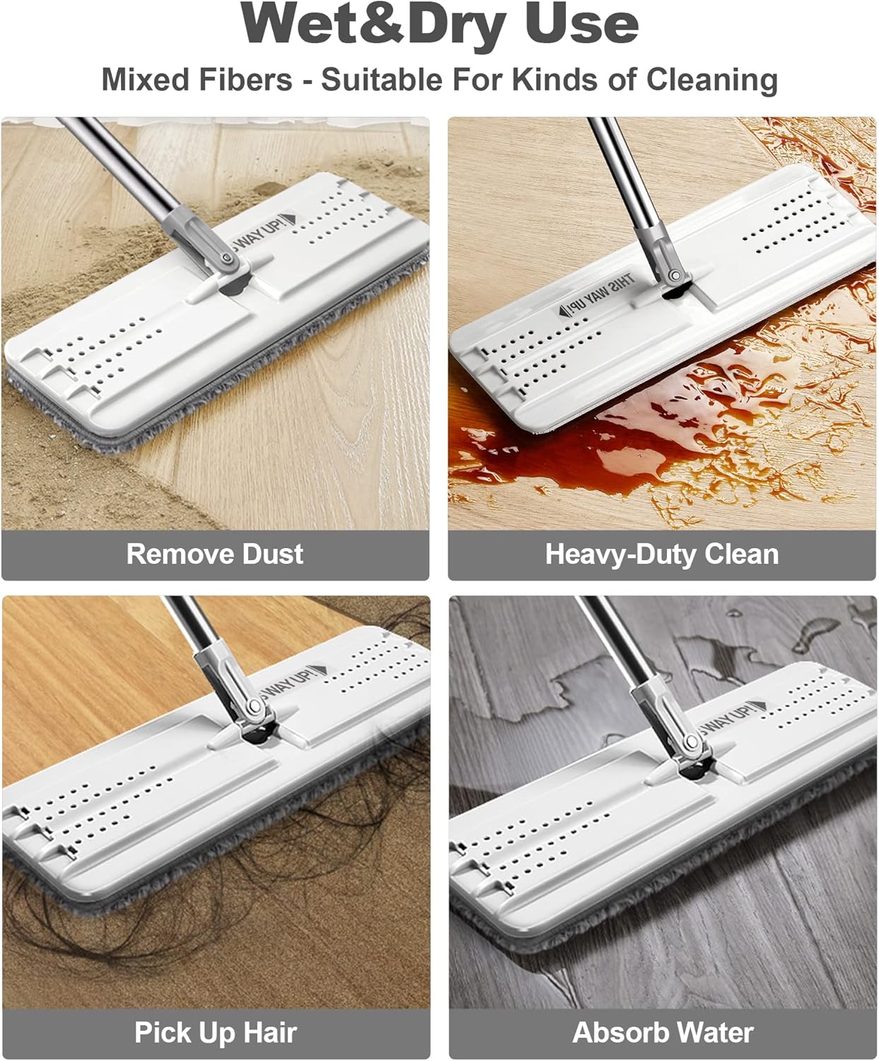 Thumbnail 6 de JOYMOOP flat mop and bucket set with wringer—wet/dry bucket system and washable microfiber pads