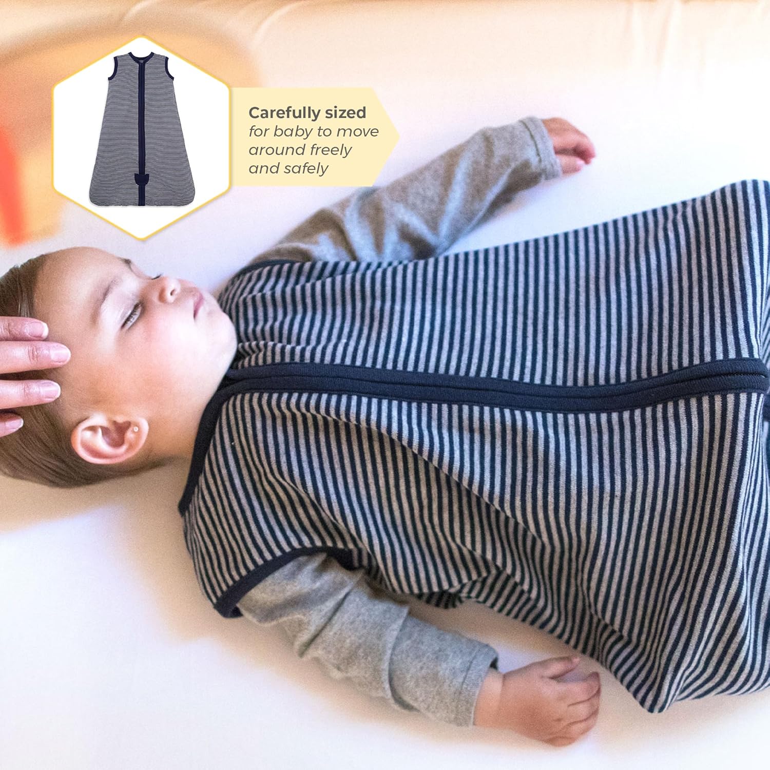 Detalle de Burt's Bees Baby Infant Wearable Blanket in Organic Cotton Beekeeper (Lightweight 0.5 TOG / Medium 1.5 TOG)