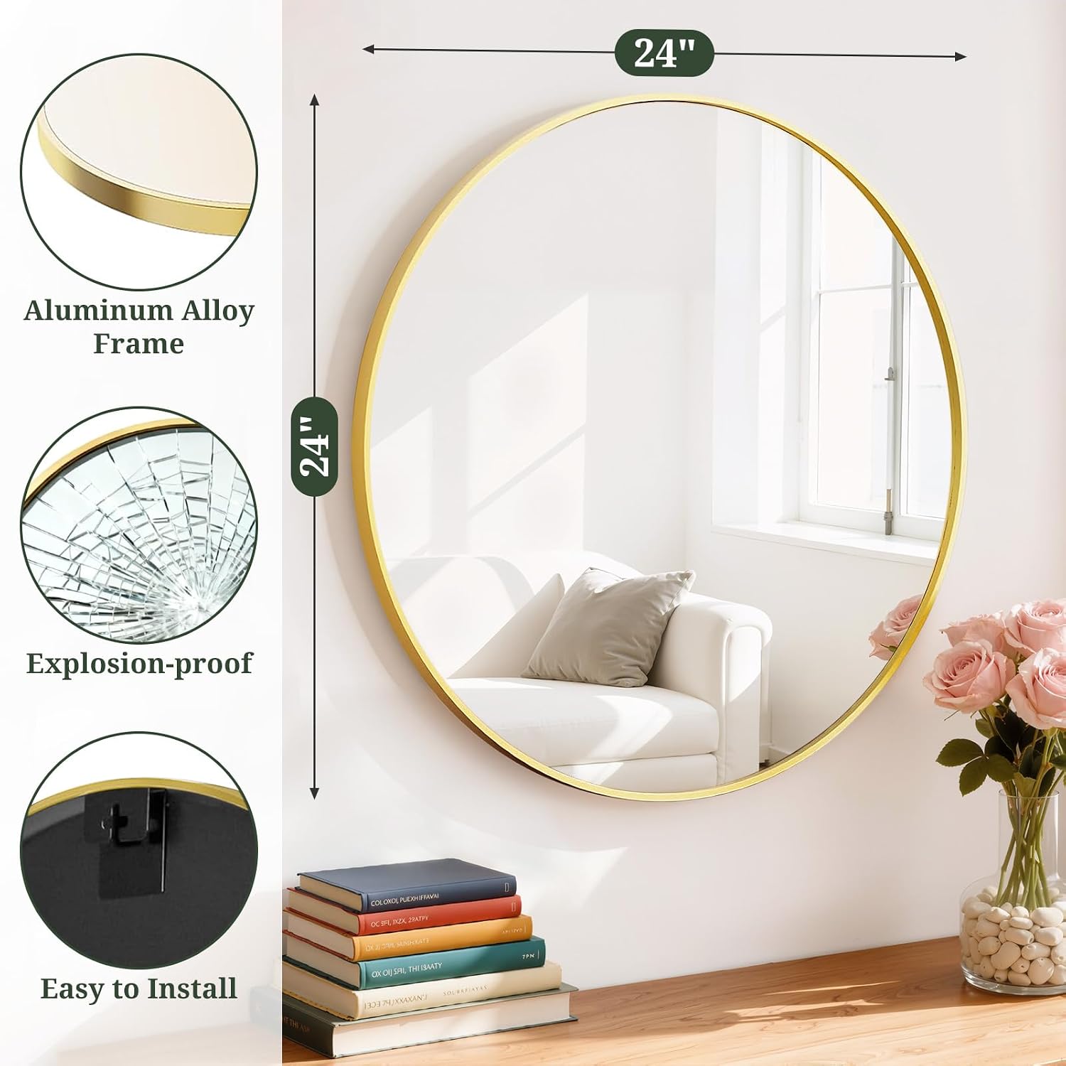Detalle 2 de Round Wall Mirror 24-Inch